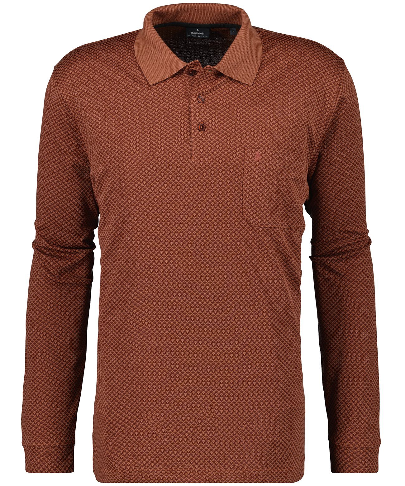 Jacquard, Langarm-Poloshirt chianti RAGMAN Softknitpolo Langarm