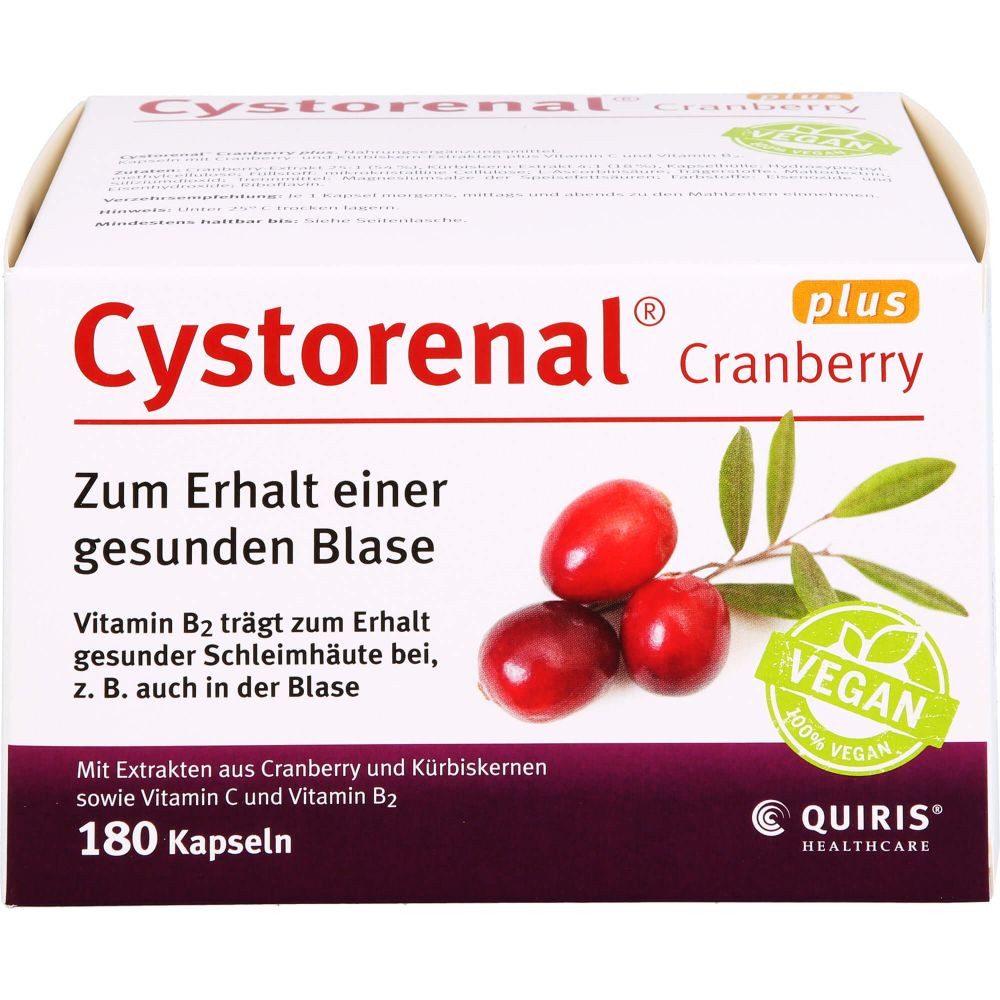 Quiris Healthcare GmbH & Co. KG CYSTORENAL Cranberry plus Kapseln Kapseln, 180 St.