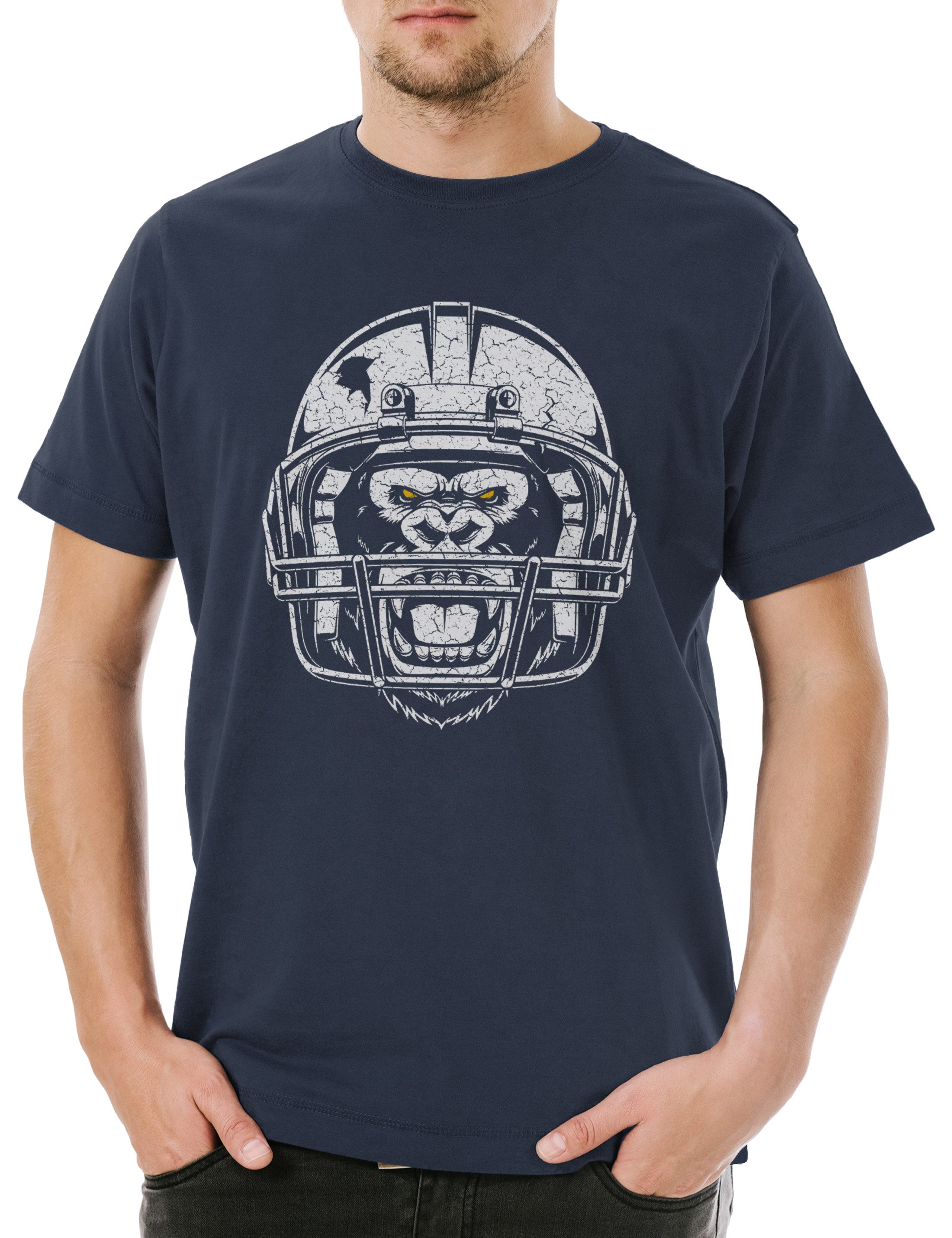 Print-Shirt American Football Gorilla Herren T-Shirt Player Passion Sport Love