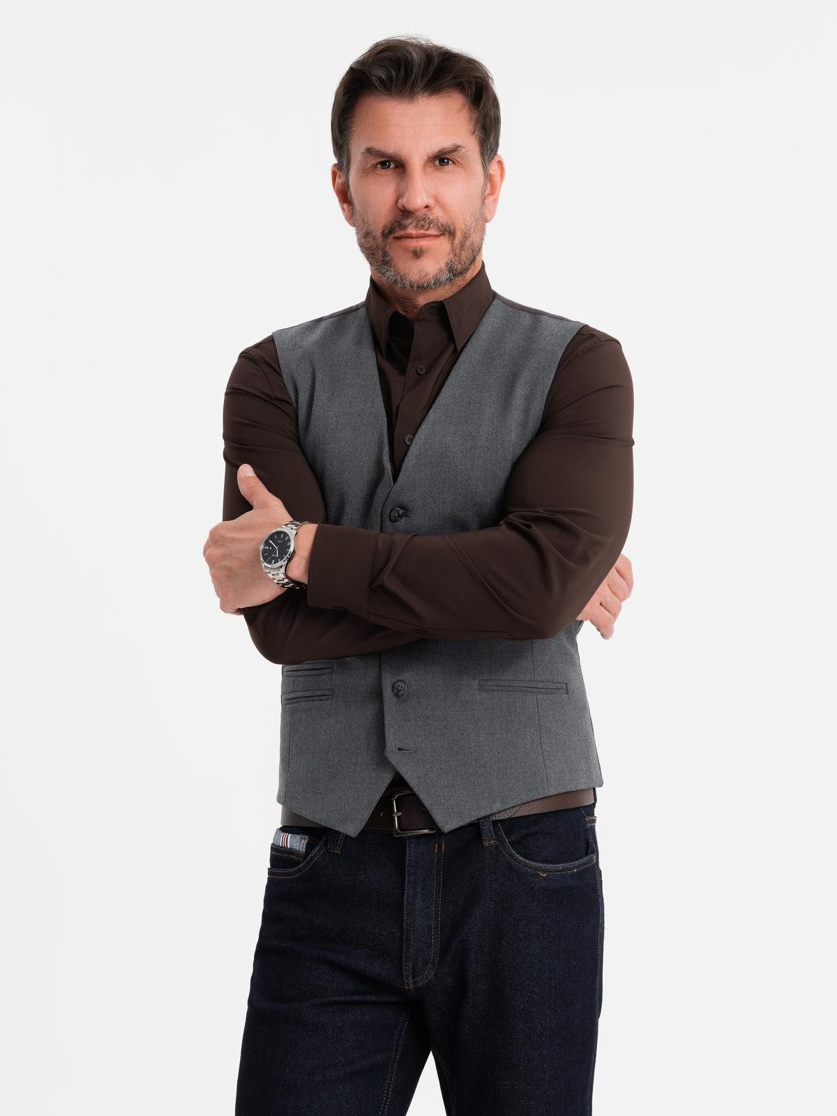 OMBRE Anzugweste Herren-Weste mit klassischem Detail und Futter günstig online kaufen