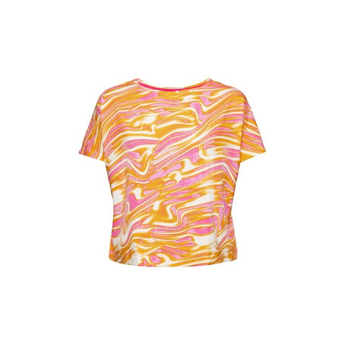 esprit sports T-Shirt Cropped-T-Shirt mit wellenförmigem Print (1-tlg)