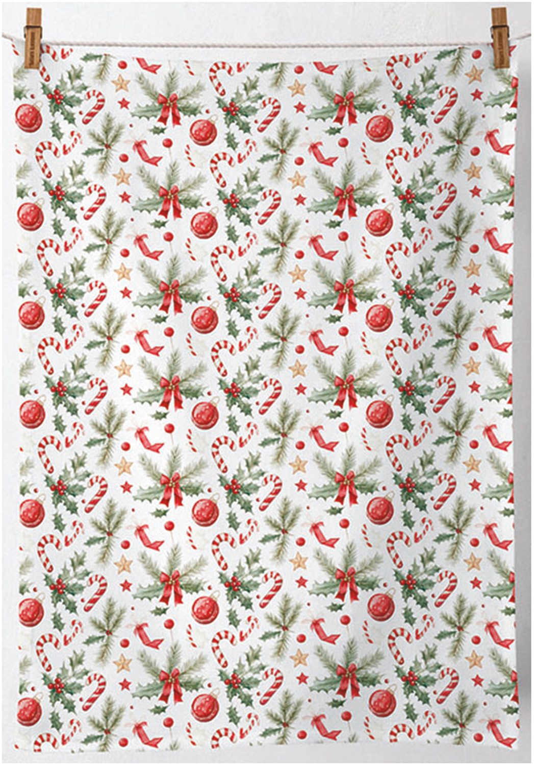 Ambiente® Geschirrtuch Christmas elements, (1-tlg., 1-teilig), Geschirrtücher ca.50x70cm Baumwolle