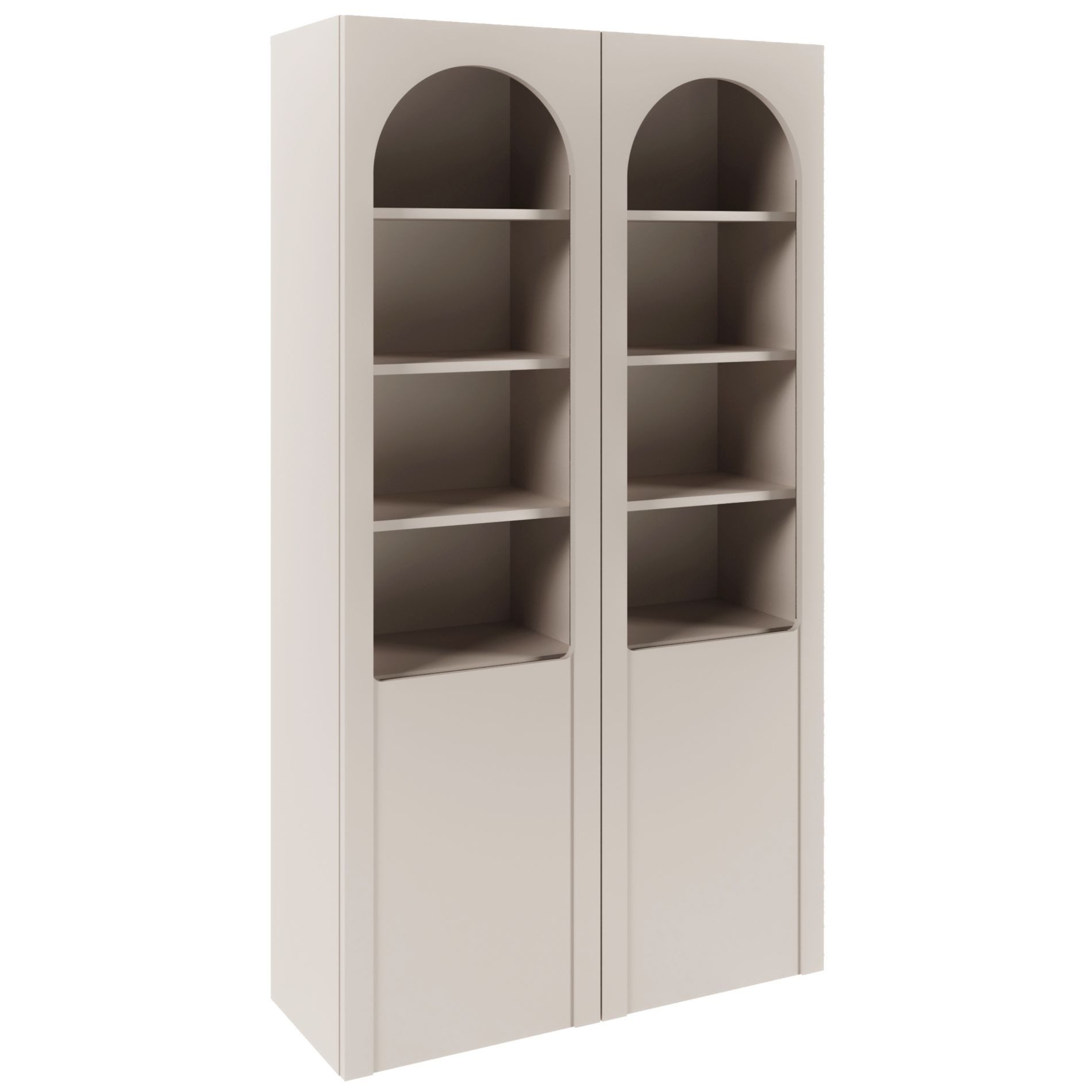 Selsey Standvitrine ARKADIA Vitrine in Kaschmirgrau mit Glasfront & Tip-On- günstig online kaufen