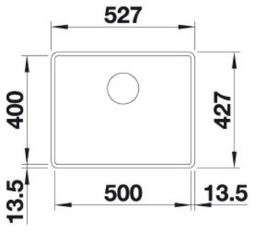 Blanco Granitspüle SUBLINE 500-F, eckig, 43/53 cm, (1 St), erhältlich in mehreren Farben