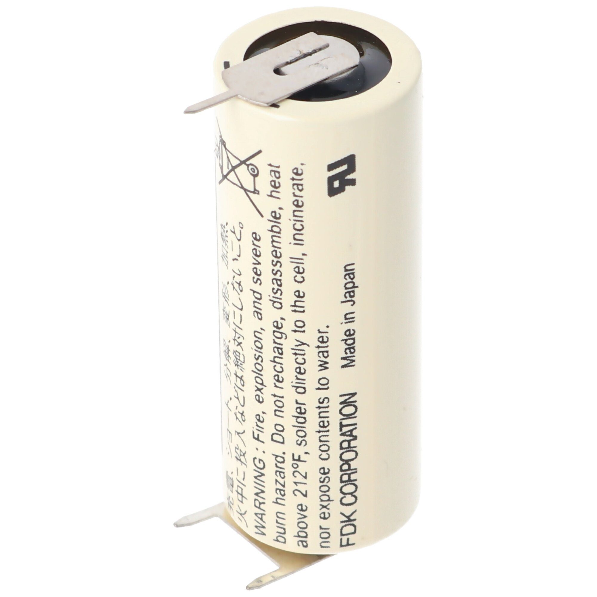 Sanyo Sanyo Lithium Batterie CR17450SE Size A, 3er Print Lötfahnen Batterie, (3,0 V)