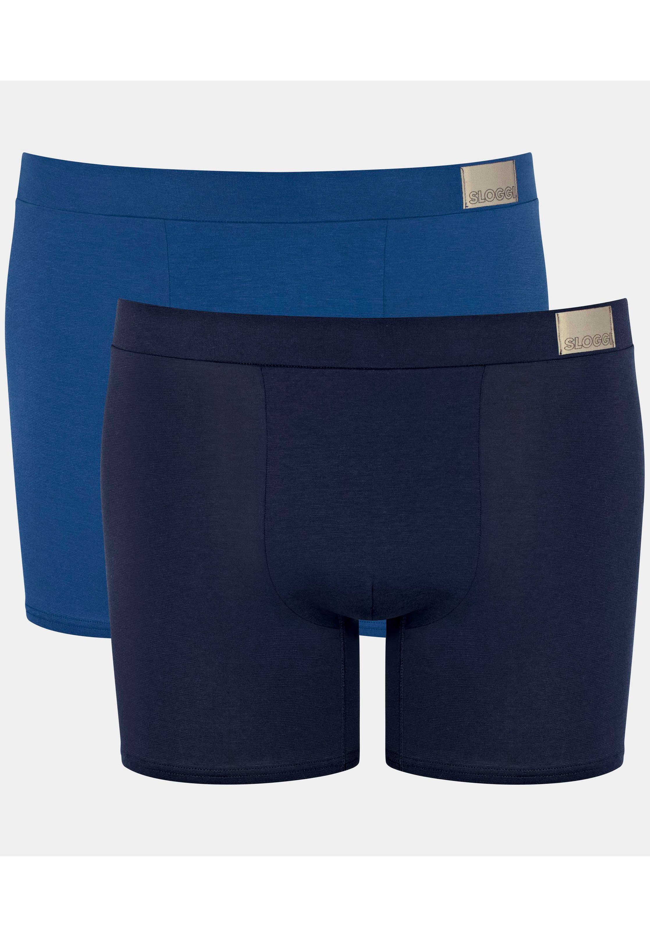 Slip Retro GO (Packung, Natural Tunnelbund, 2-St) Sloggi Boxer BLUE Hipster - COMBINATION DARK Boxer,