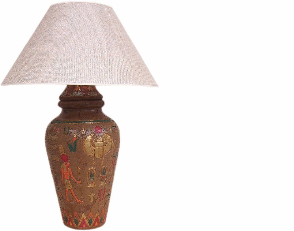 JVmoebel Dekoobjekt Design Leuchten Lampe Ägyptische Vase Lampenschirm Beleuchtung 6811