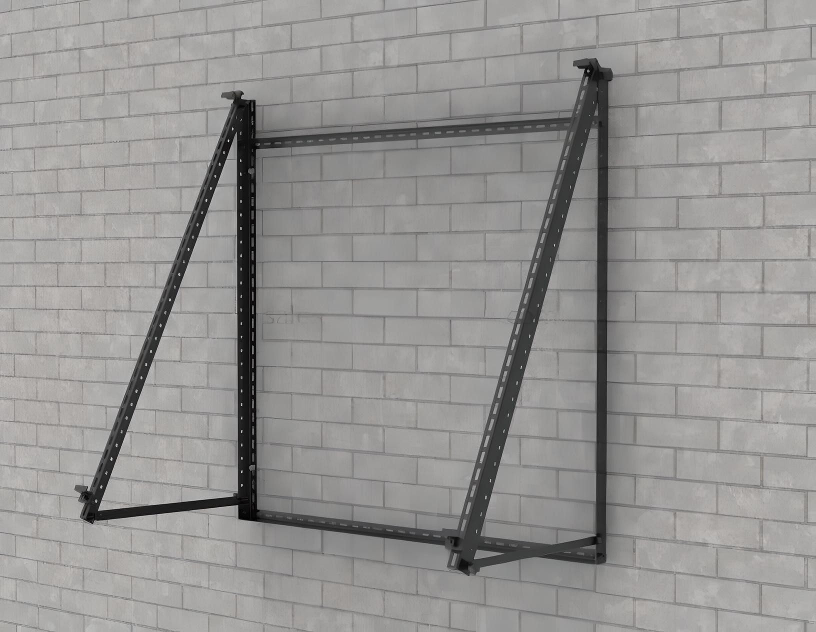 TZIpower Solarmodul-Halterung Solarhalterung Triangel Schwarz Balkon Flachaufständerung Wandmontage, (Mit Haken und Endklemmen, Universal einsetzbar)