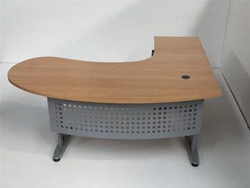 Furni24 Schreibtisch Schreibtisch, Winkelschreibtisch "Gela", Buche, links gewinkelt