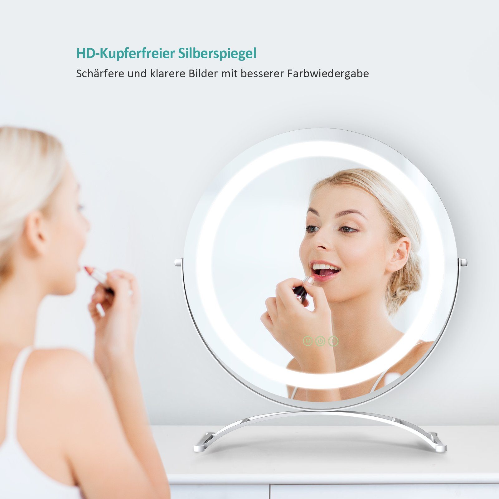 EMKE Schminkspiegel LED Runder Kosmetikspiegel Tischspiegel günstig online kaufen