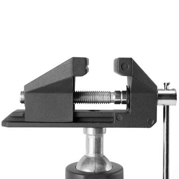 STAHLWERK Schraubstock TS-50 ST Tischschraubstock mit Kugelgelenk, Packung, 1-St., flexibler Parallelschraubstock für Werkstücke aus Holz, Kunststoff