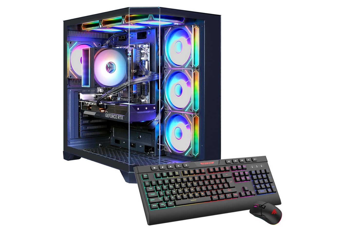 GAMEMAX HYPE-A BK 7757 AMD Ryzen 5 7500F RTX 5060Ti 32GB DDR5 1TB SSD Gaming-PC (AMD Ryzen 5 7500F, RTX 5060 Ti, 32 GB RAM, 1000 GB SSD, Luftkühlung aktiv, Windows 11, DDR5 RAM)