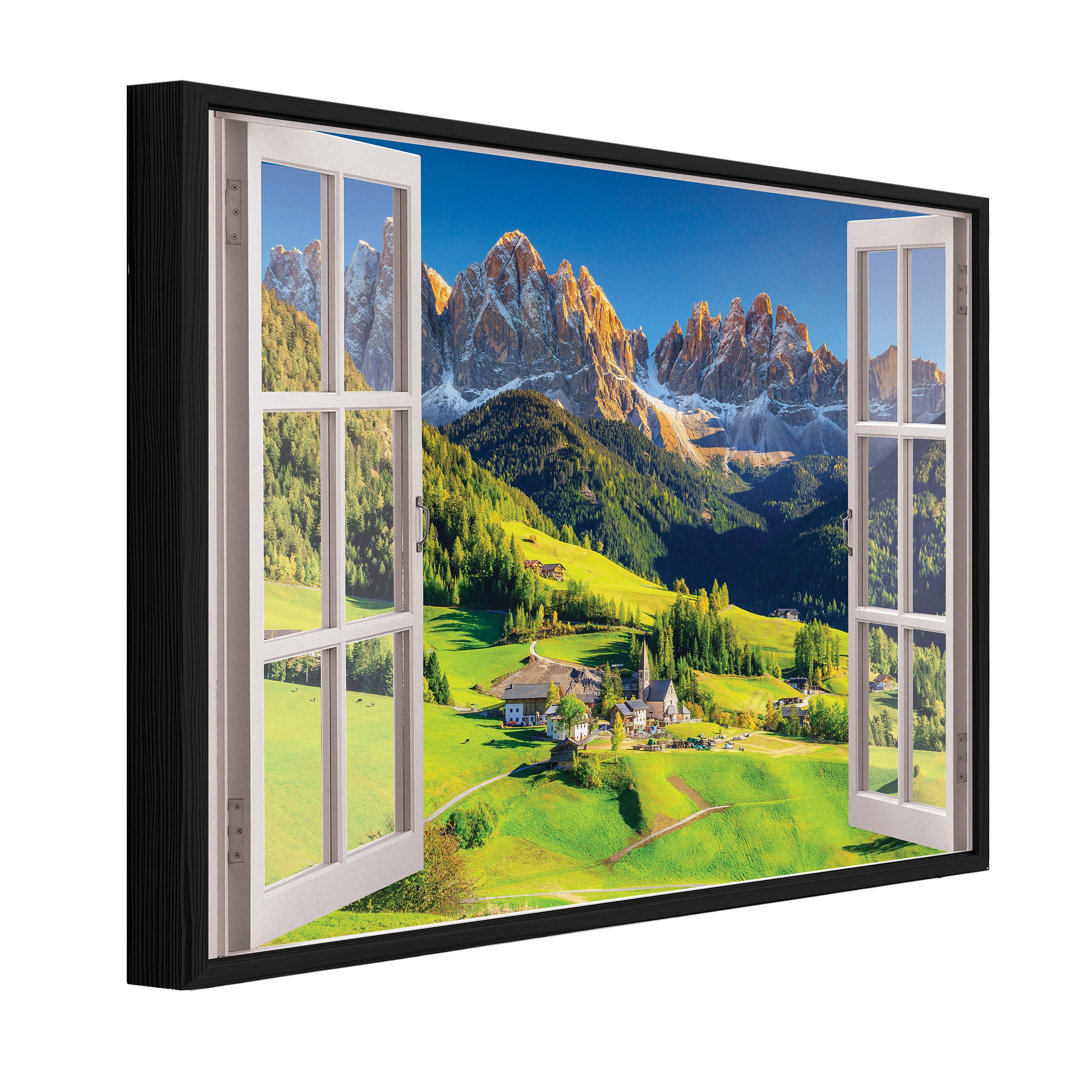 Wallarena Leinwandbild Fensterblick Natur Berge Landschaft günstig online kaufen