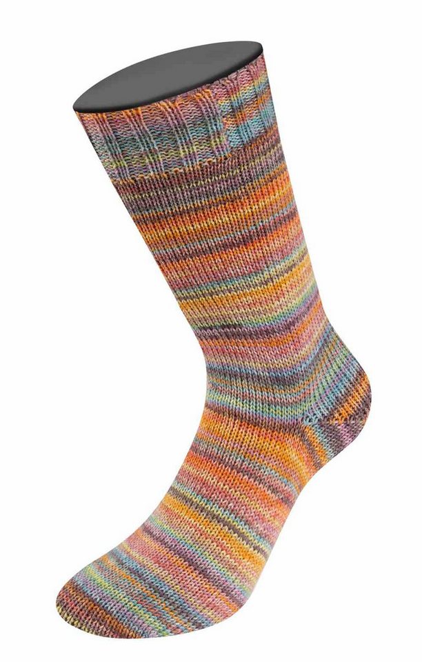 LANA GROSSA MEILENWEIT 100 CASHMERE INVERNO Häkelwolle, 420 m (100 g), 4-fädige Sockenwolle mit Merino und Kaschmir, mehrfarbig bedruckt