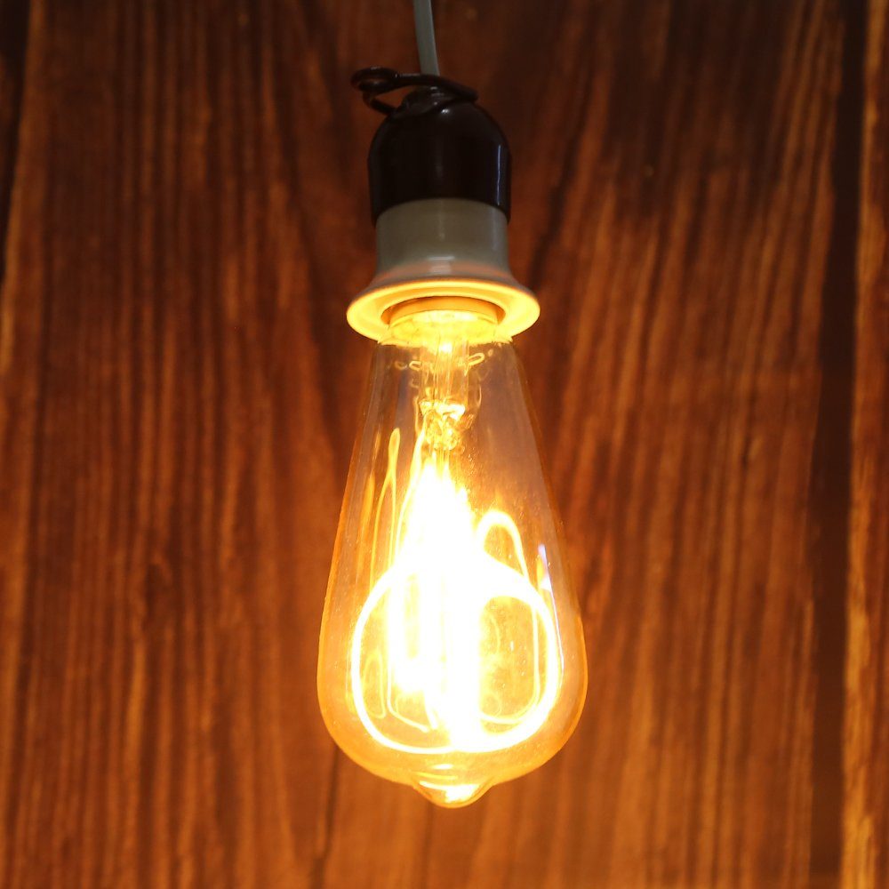 LETGOSPT Flutlichtstrahler Antike B Edison Modell LED Vintage 4W Amber Glühbirne E27 ST64 Birne, Retro und 2700K Warm Retro-Licht Bulb, Nostalgie Glühbirne Warmweiß, G125 Stil LED