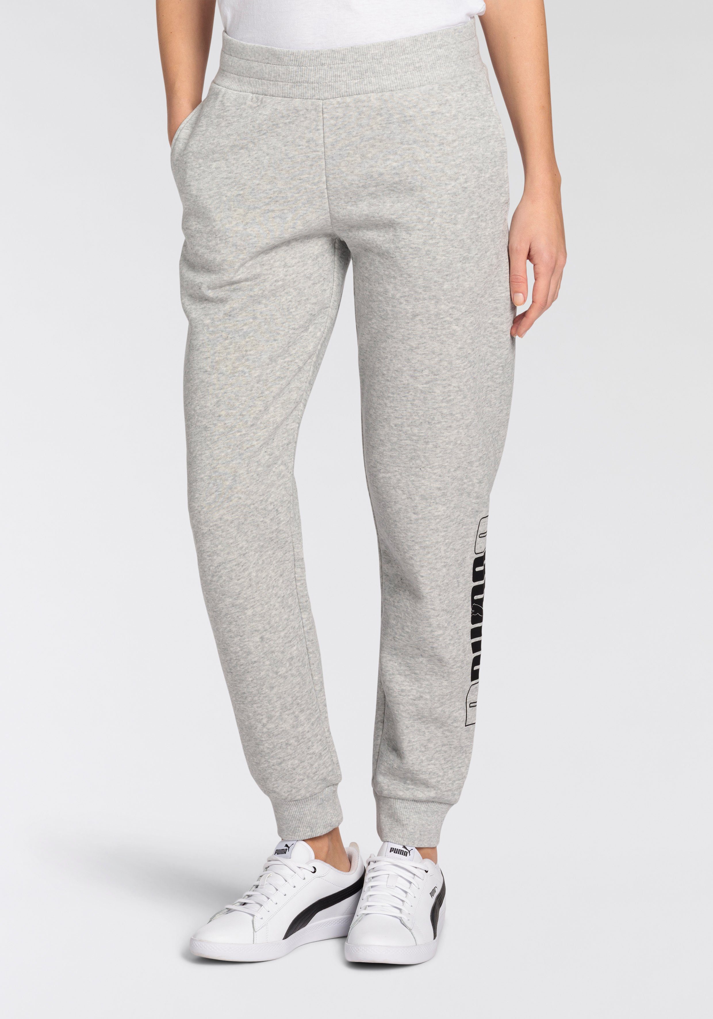 PANTS Trainingshose Heather Light LOGO Gray LAB FL ESS+ PUMA