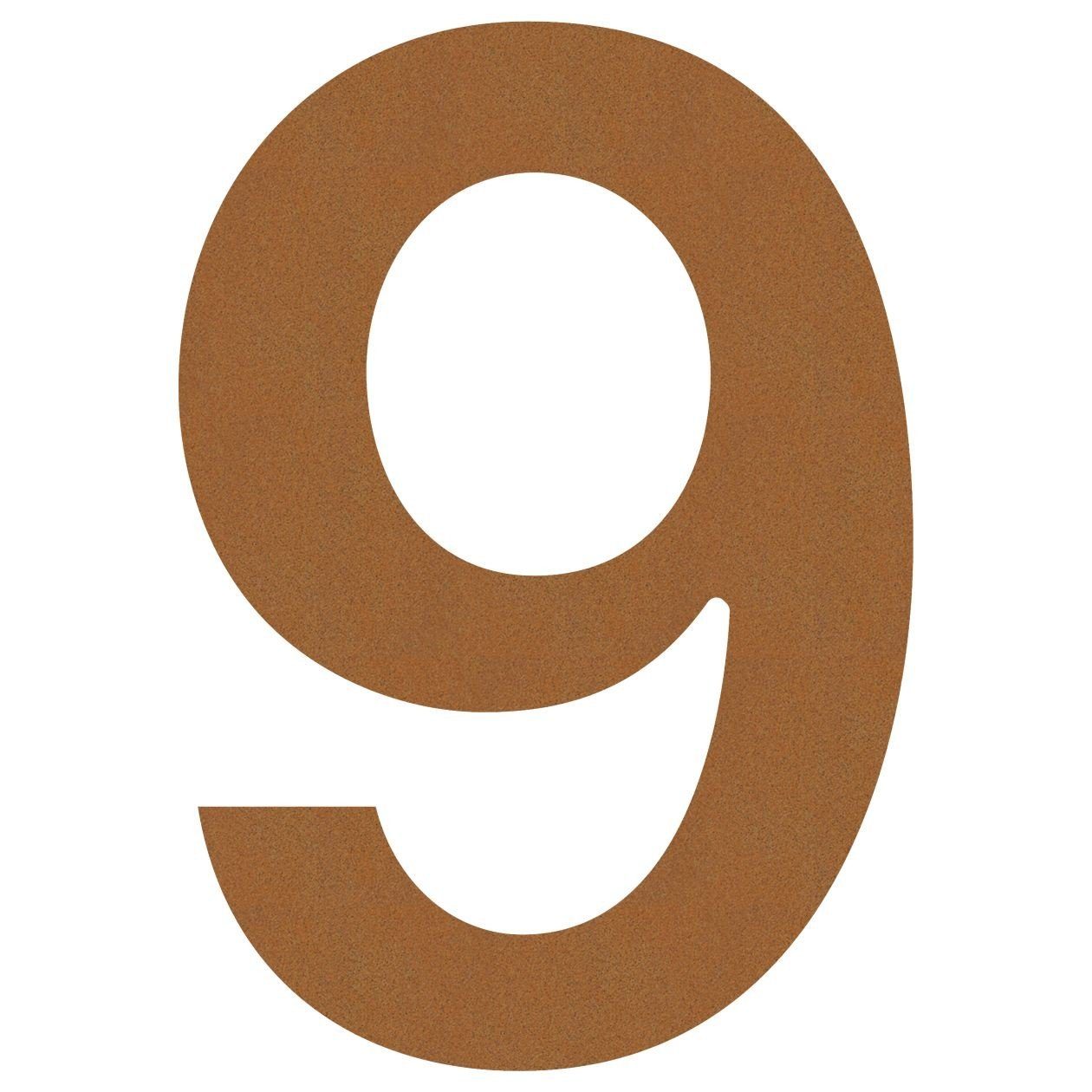 Bravios Briefkasten ''9'' Rost Hausnummer