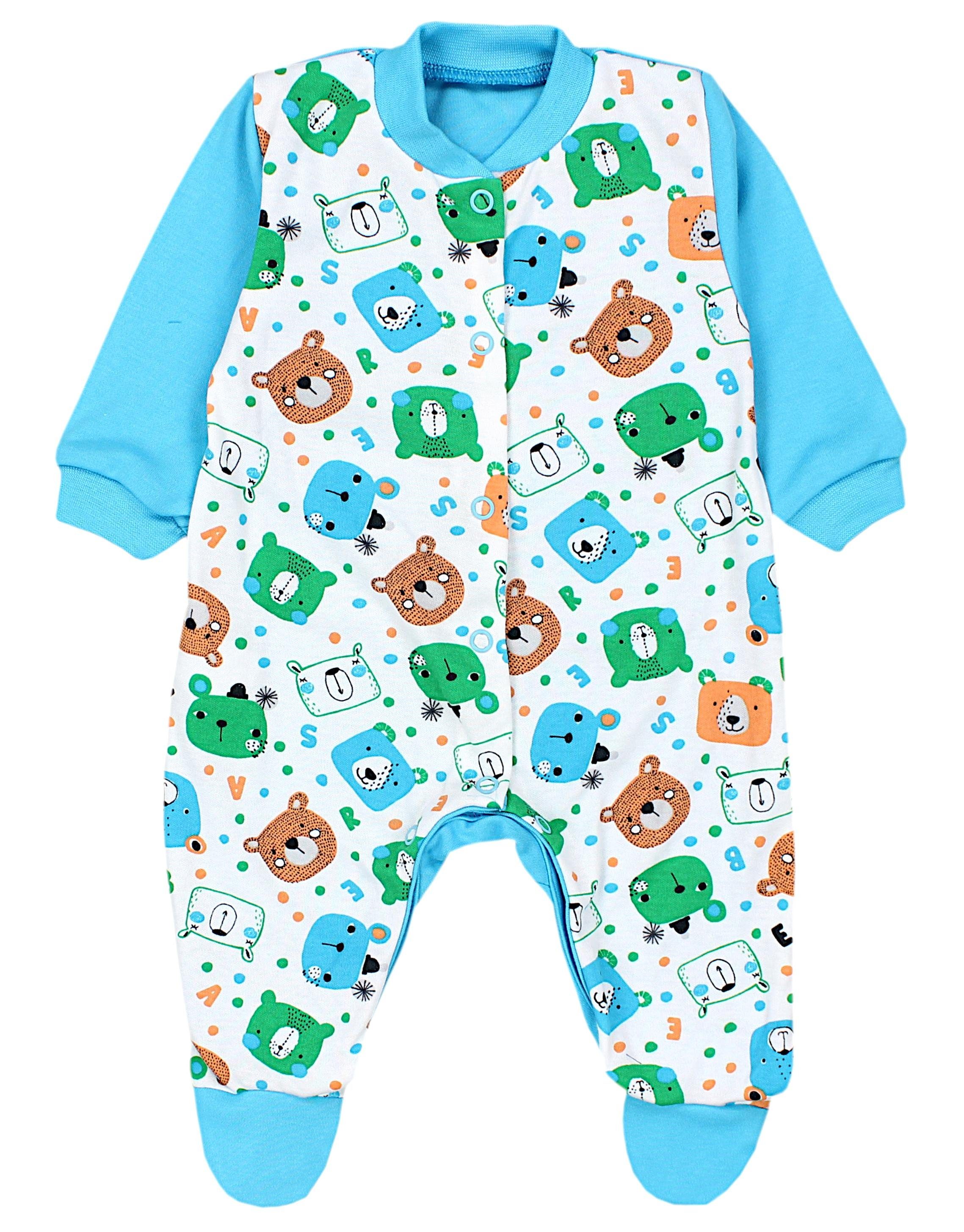 Schlafanzug 3er TupTam Fuß Baby Farbenmix 5 Pack mit Langarm Jungen Schlafstrampler Schlafoverall