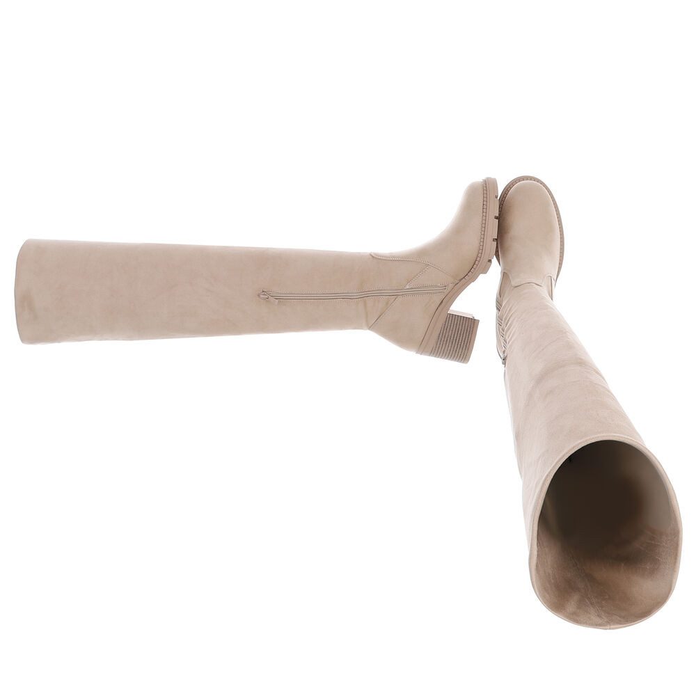 Ital-Design Eleganter Overkneestiefel mit Blockabsatz für Damen Overkneesti günstig online kaufen