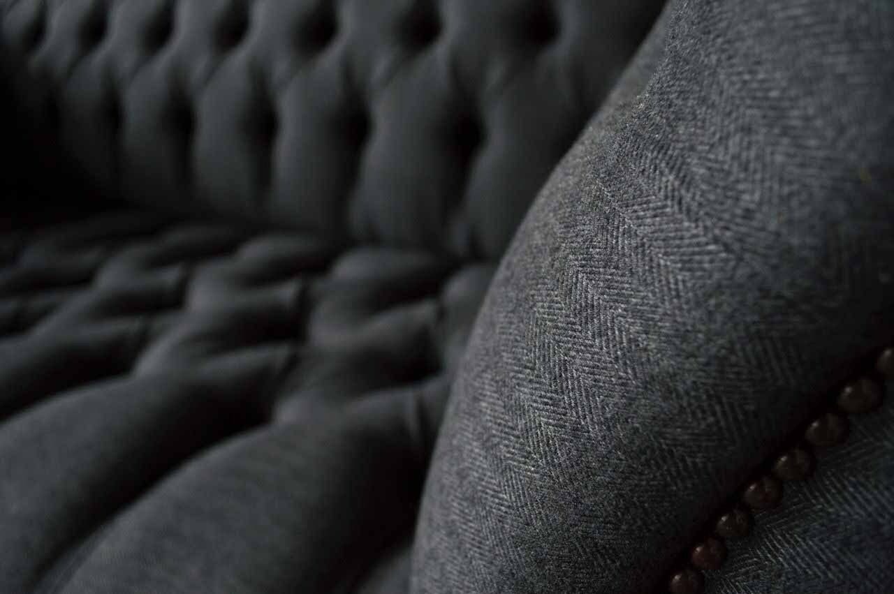 JVmoebel Sofa Design Stoff Neu, 2 Stoff Chesterfield Made Sitzer Sofa Europe Polster Couch Textil In