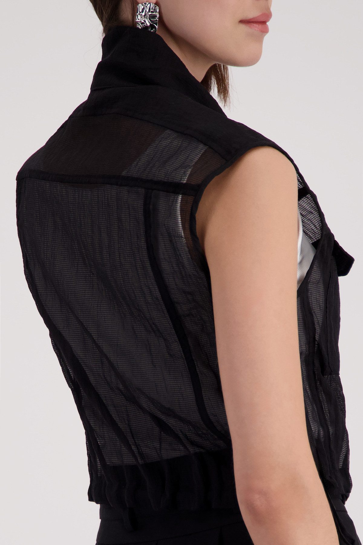 Monari Kurzweste Regular fit mit Netzstruktur