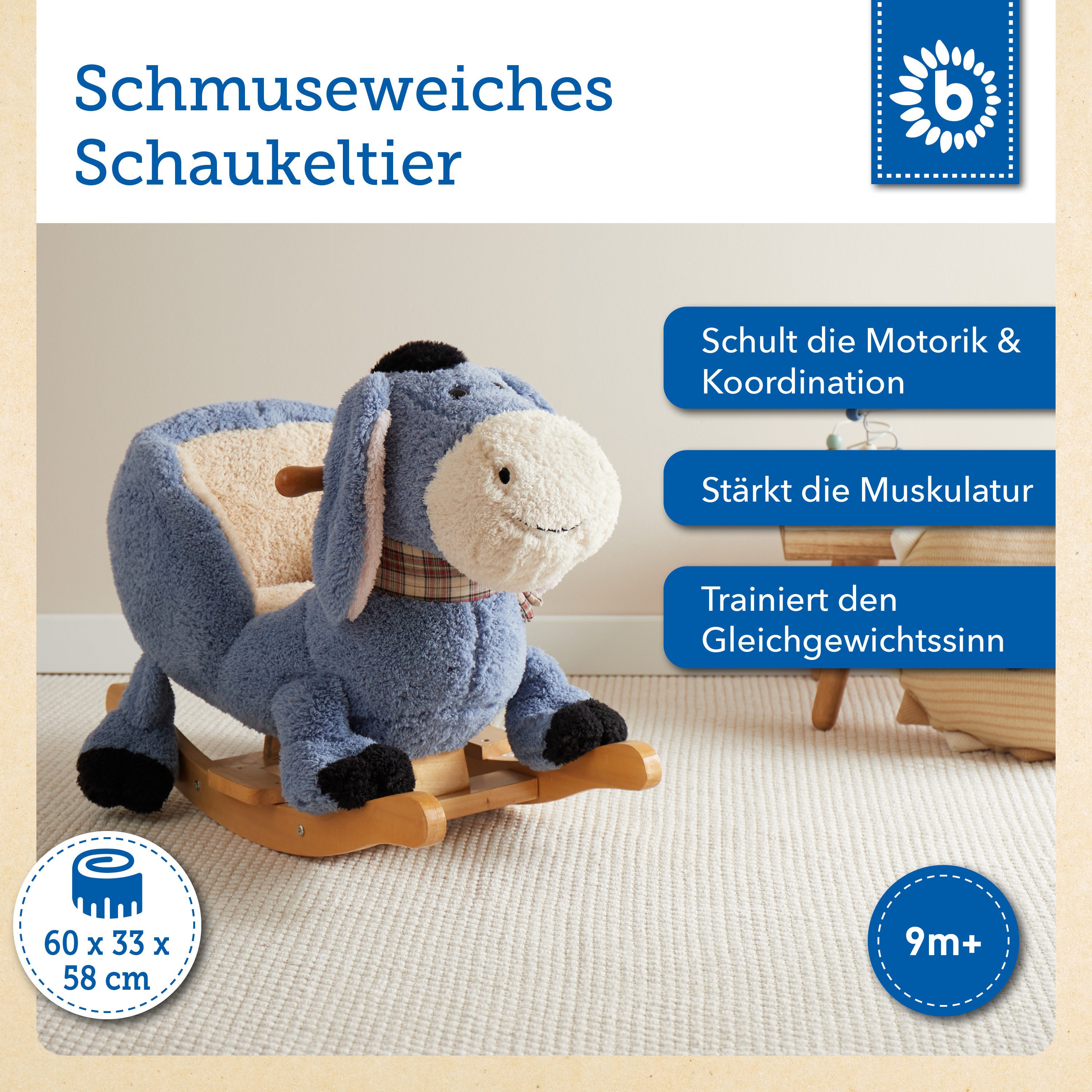 BIECO Schaukelpferd Bieco Plüsch Schaukeltier Esel günstig online kaufen