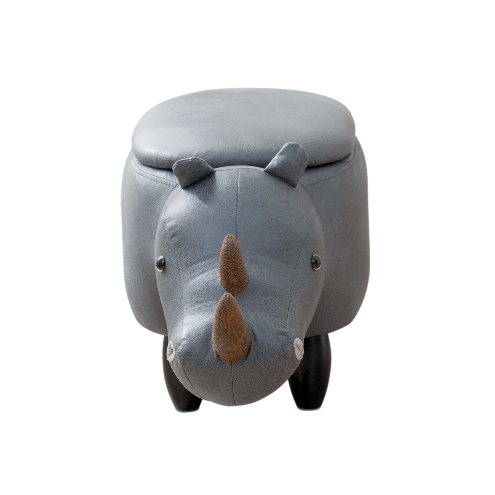 SVITA Kinderhocker Tierhocker, mit Stauraum, Sitzhocker, Sitztruhe, Nashorn günstig online kaufen