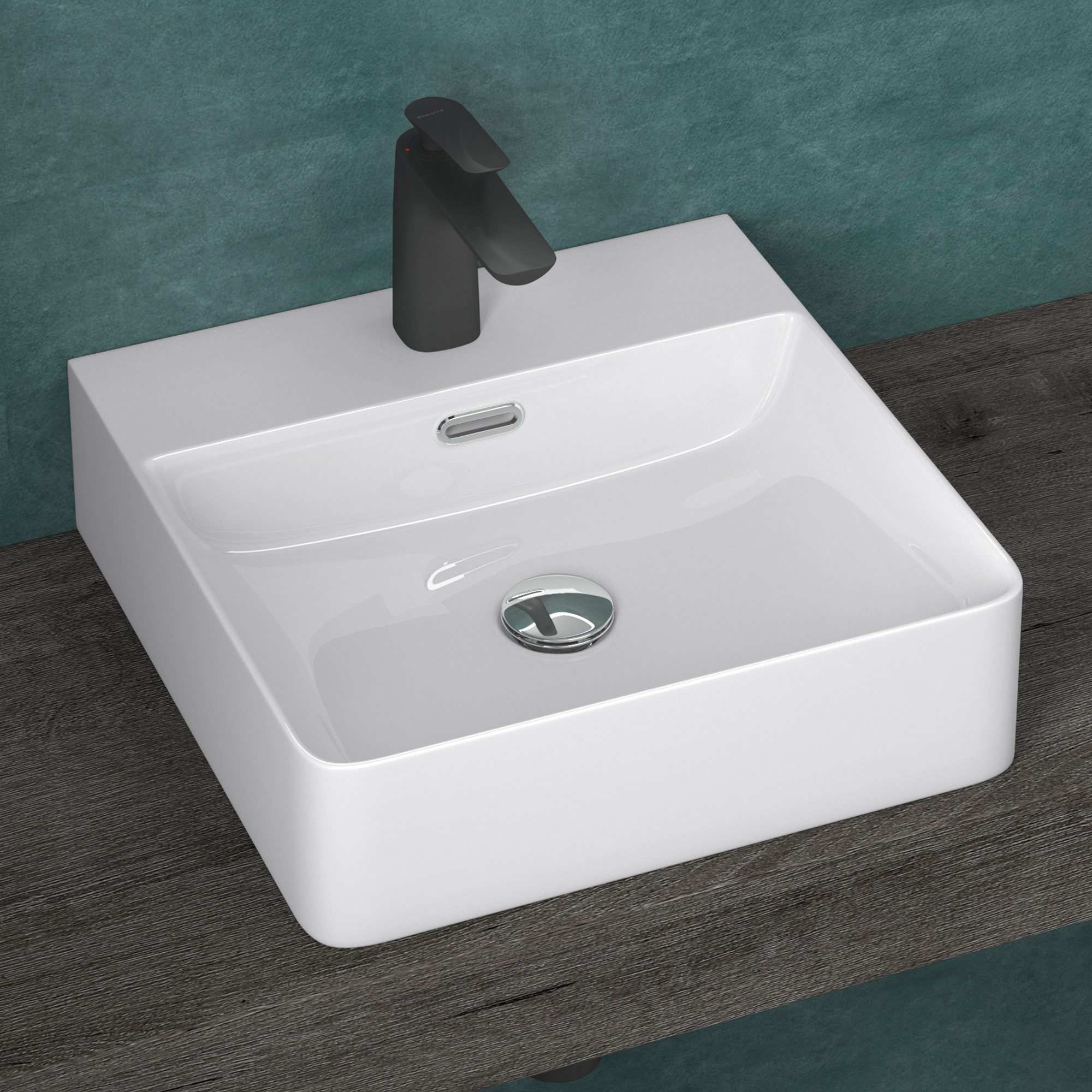 doporro Waschbecken keramik Aufsatzwaschbecken eckig Waschtisch günstig online kaufen