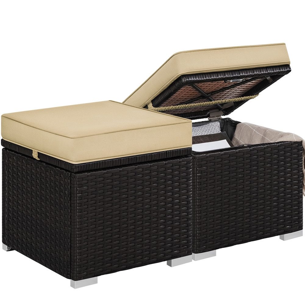 Yaheetech Hocker, 2 STK. Rattan Hocker günstig online kaufen