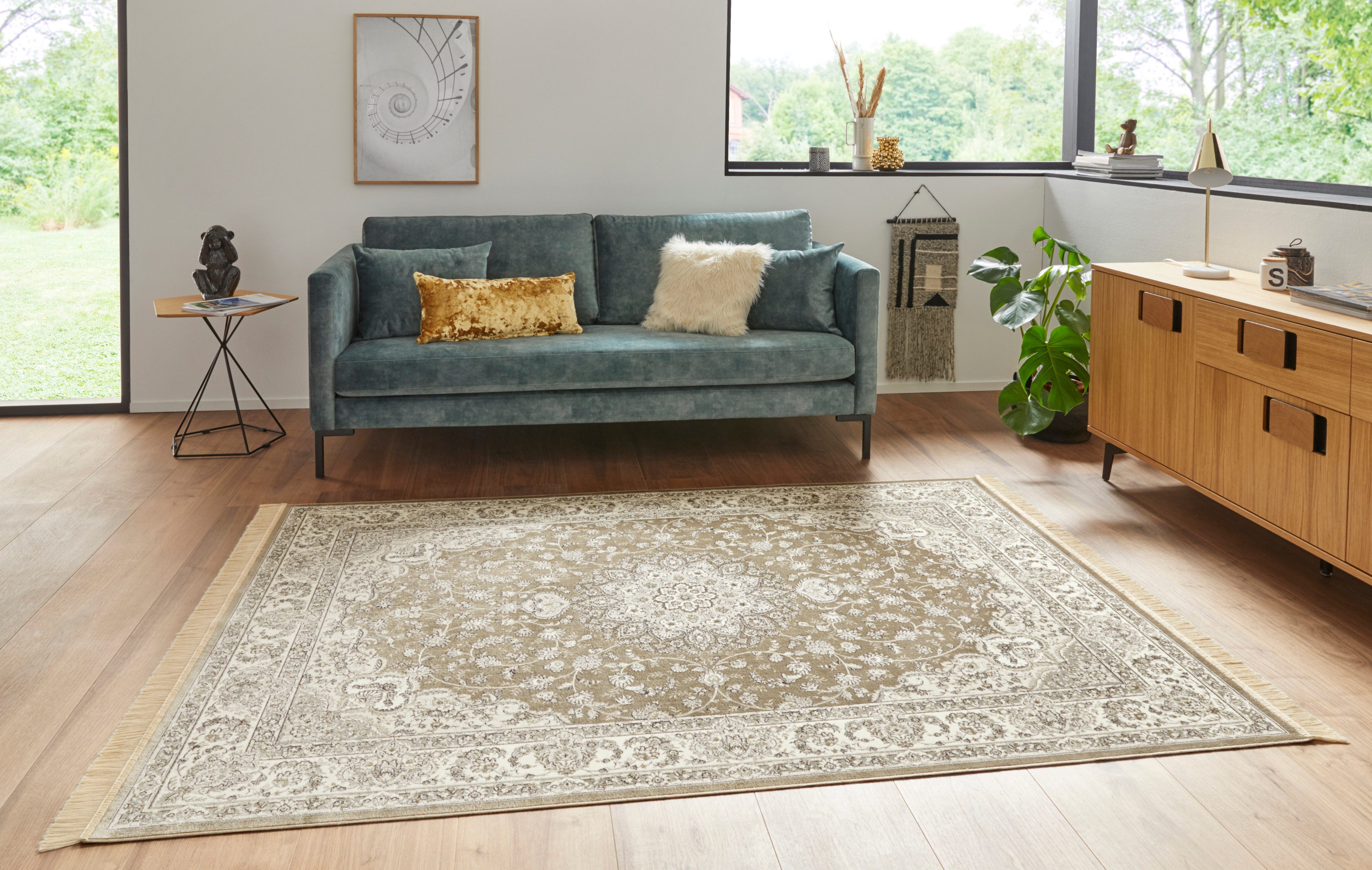HANSE Home Teppich Antik Nain, rechteckig, Höhe: 5 mm, Orientalisch mit Fransen, Orient, Wohnzimmer, Schlafzimmer, Esszimmer
