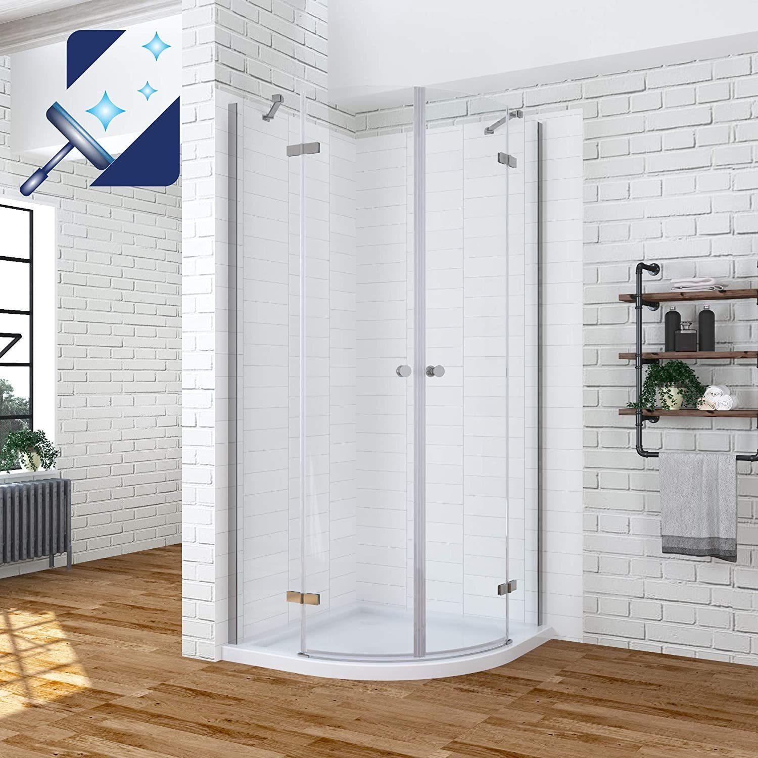AQUABATOS Runddusche Viertelkreis Duschkabine Runddusche 80x80x195 günstig online kaufen