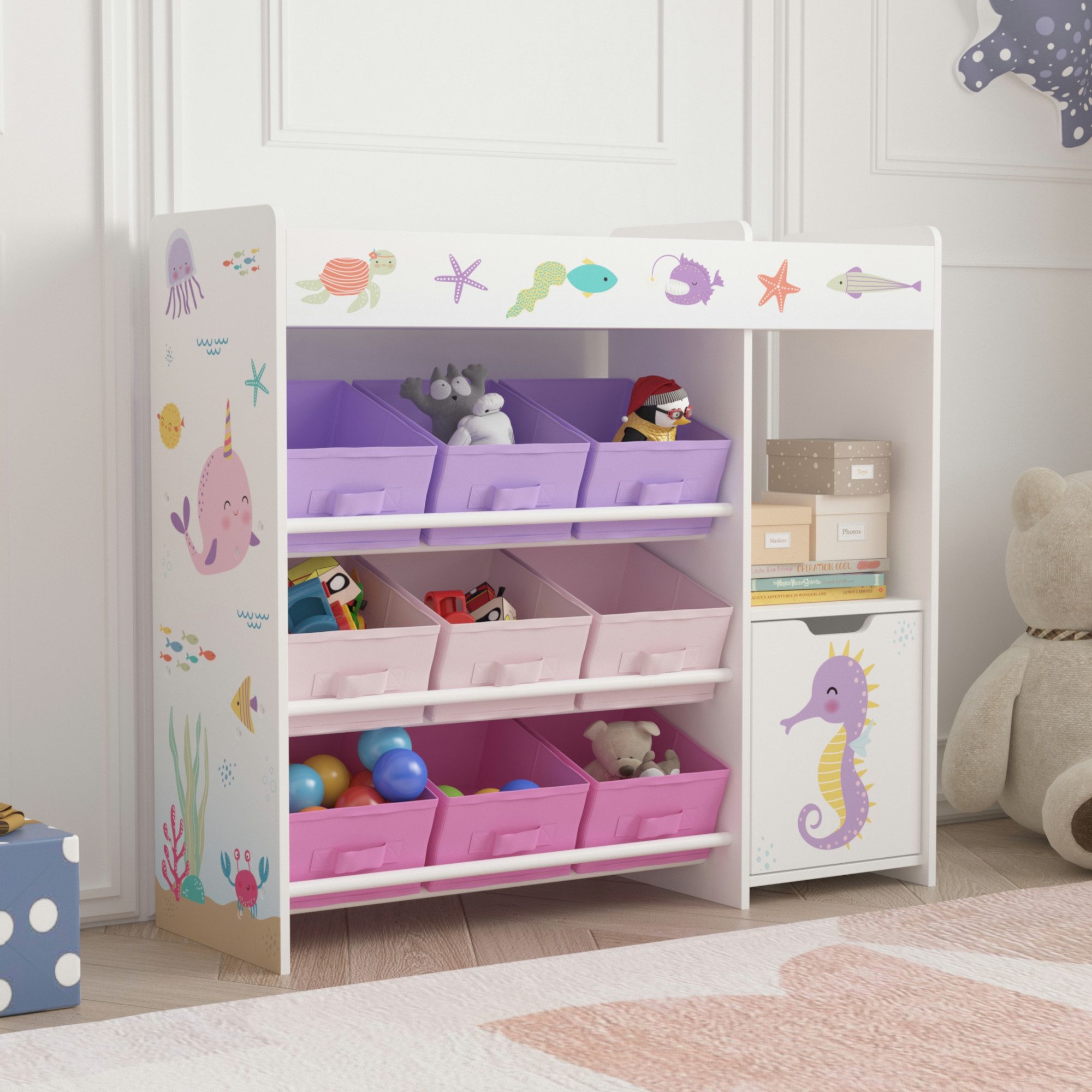 en.casa Kinderregal, »Søndreland« mit 9 Faltboxen günstig online kaufen