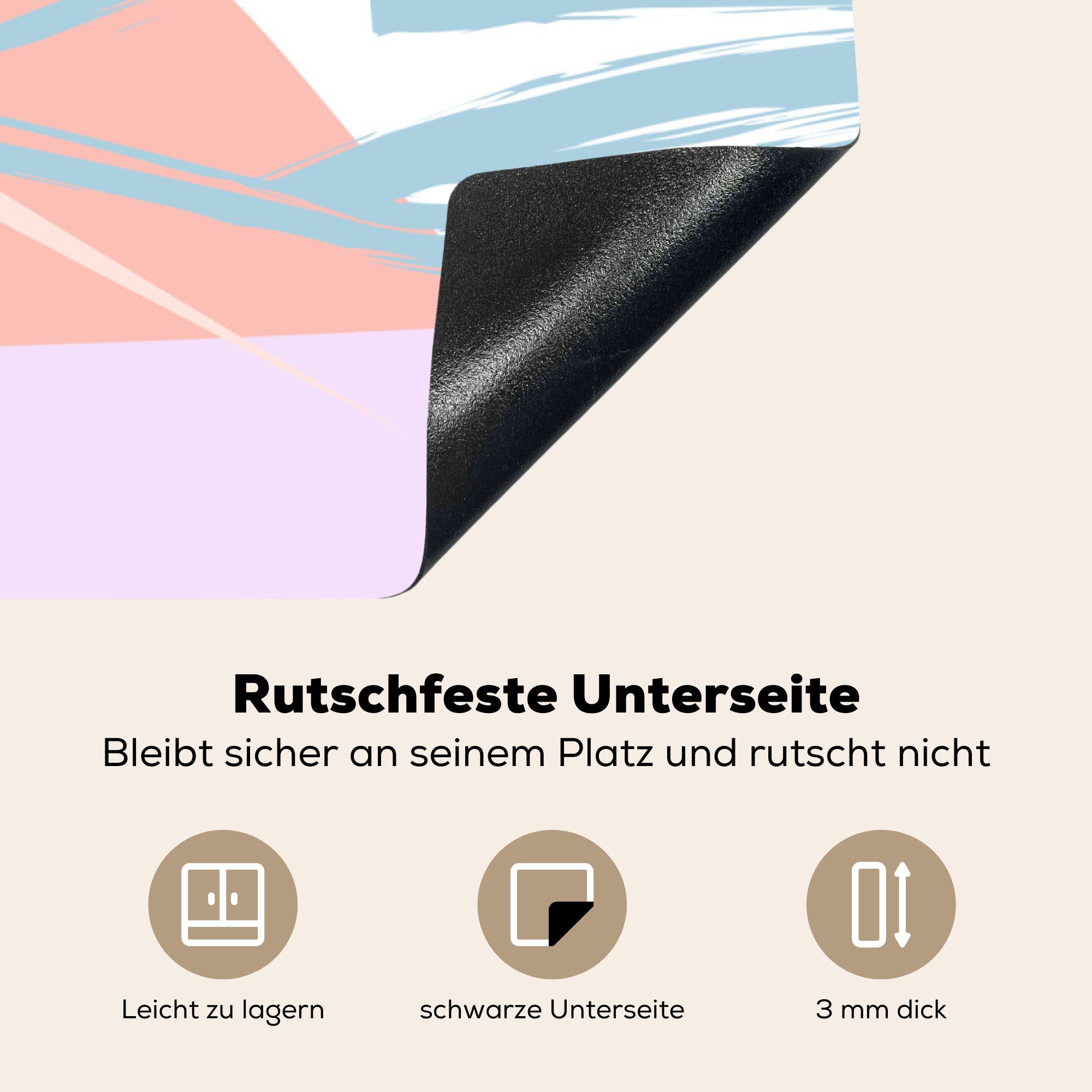 küche Lila Rot, 78x78 für MuchoWow Herdblende-/Abdeckplatte Ceranfeldabdeckung, cm, - Arbeitsplatte - Vinyl, tlg), Sommer (1 - Grün