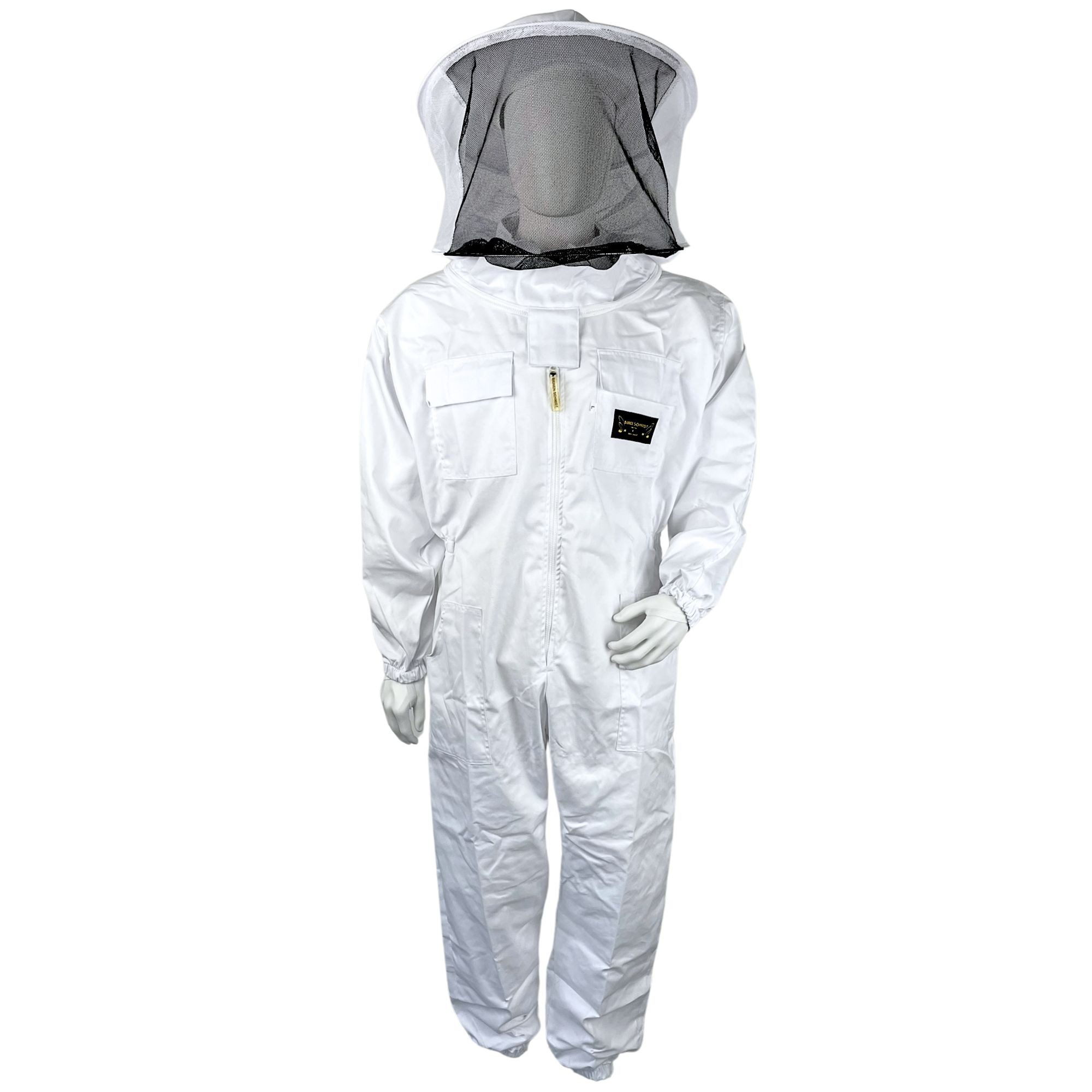 BIENEN SCHMIDT Arbeitsoverall Imkerschutzanzug BASIC mit integriertem Schleier & Reißverschluss weiß Imkersuit Schutzkleidung Arbeitsoverall Schutz-Overall