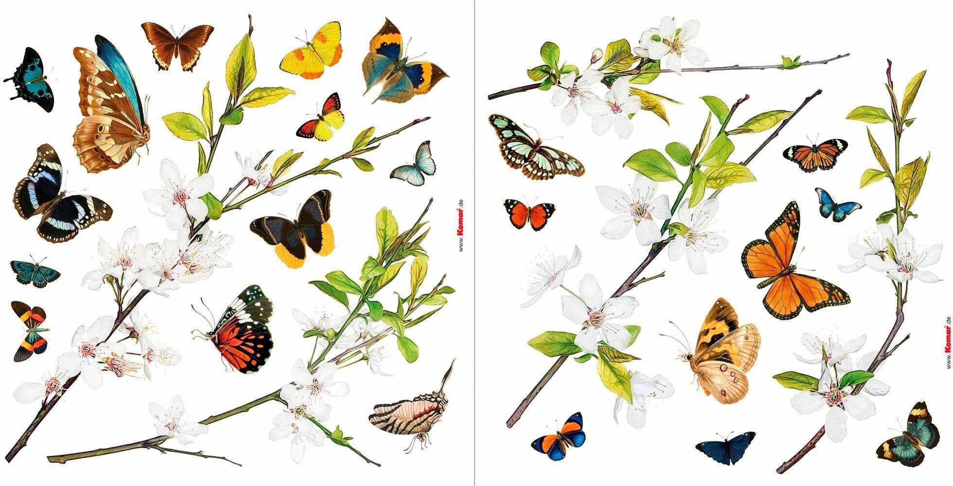 Komar Fensterbild Cheerful Schmetterlinge 27 Motive, Design Frühling Sommer, Sticker für Fenster oder Spiegel, selbsthaftend und wiederverwendbar – Bild 2 von 4