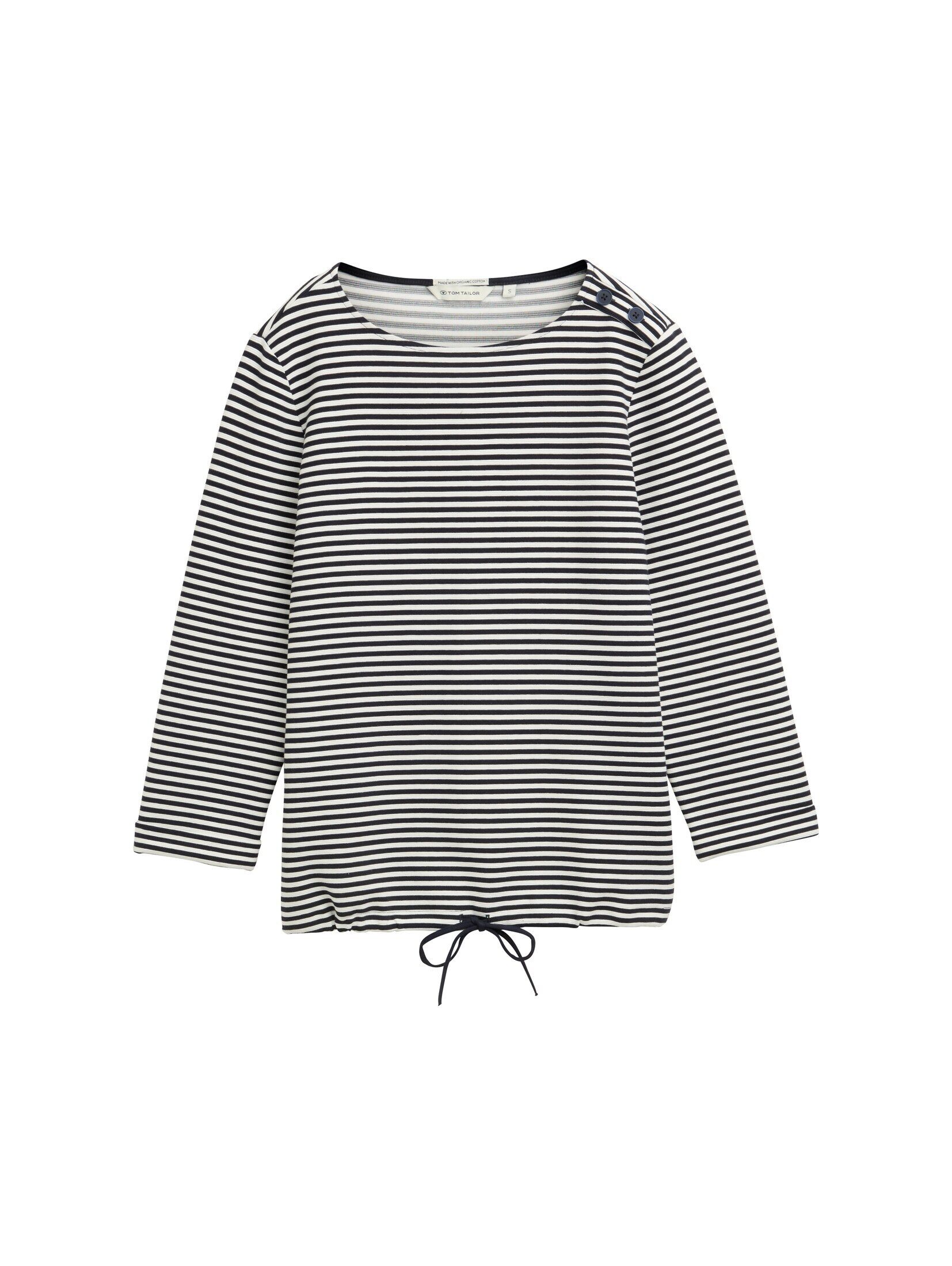 TOM TAILOR 3/4-Arm-Shirt Langarmshirt mit Knopf-Details günstig online kaufen