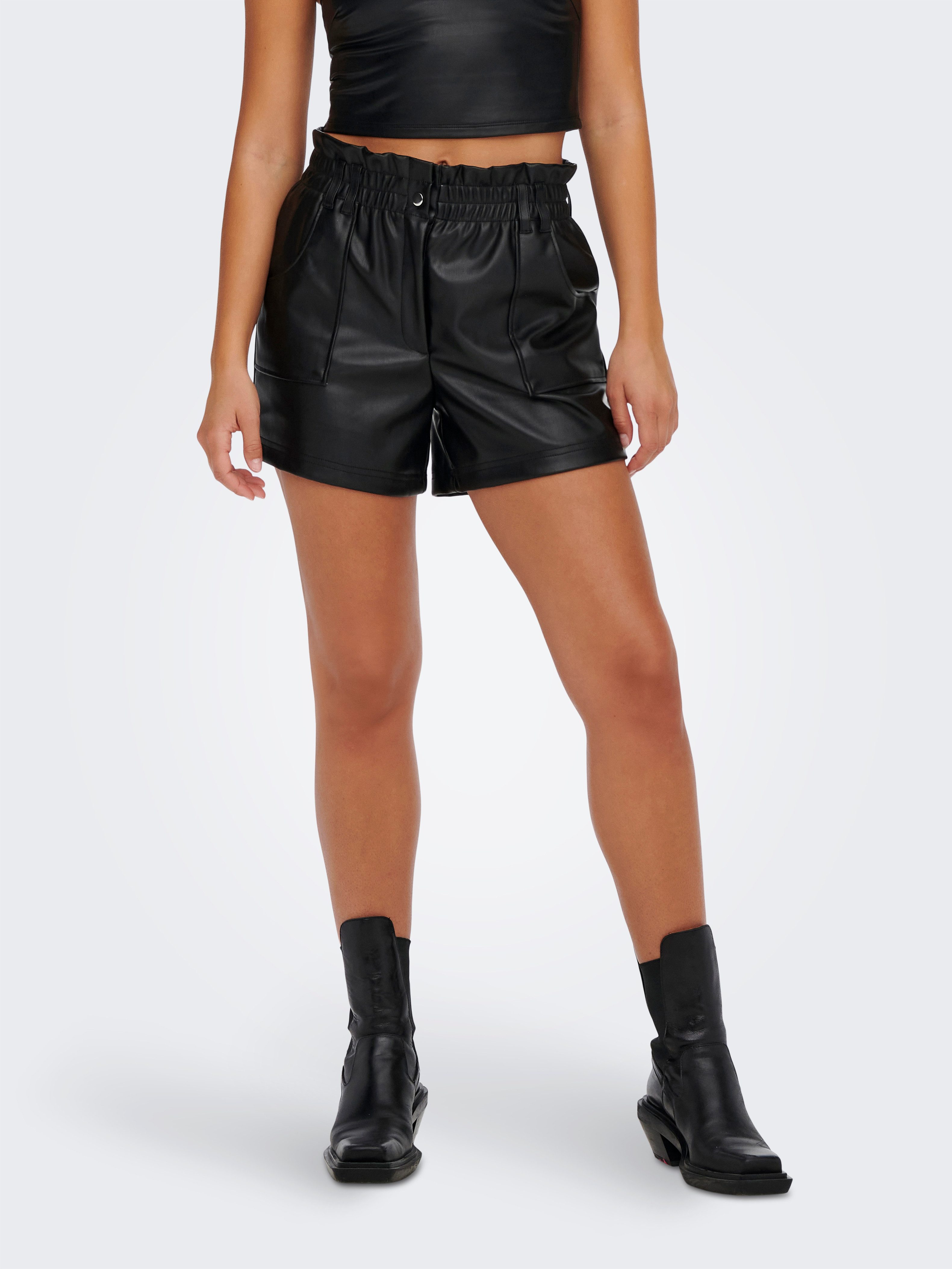 Shorts ONLSTEPHANIE FAUX LEATHER SHORTS CS OTW