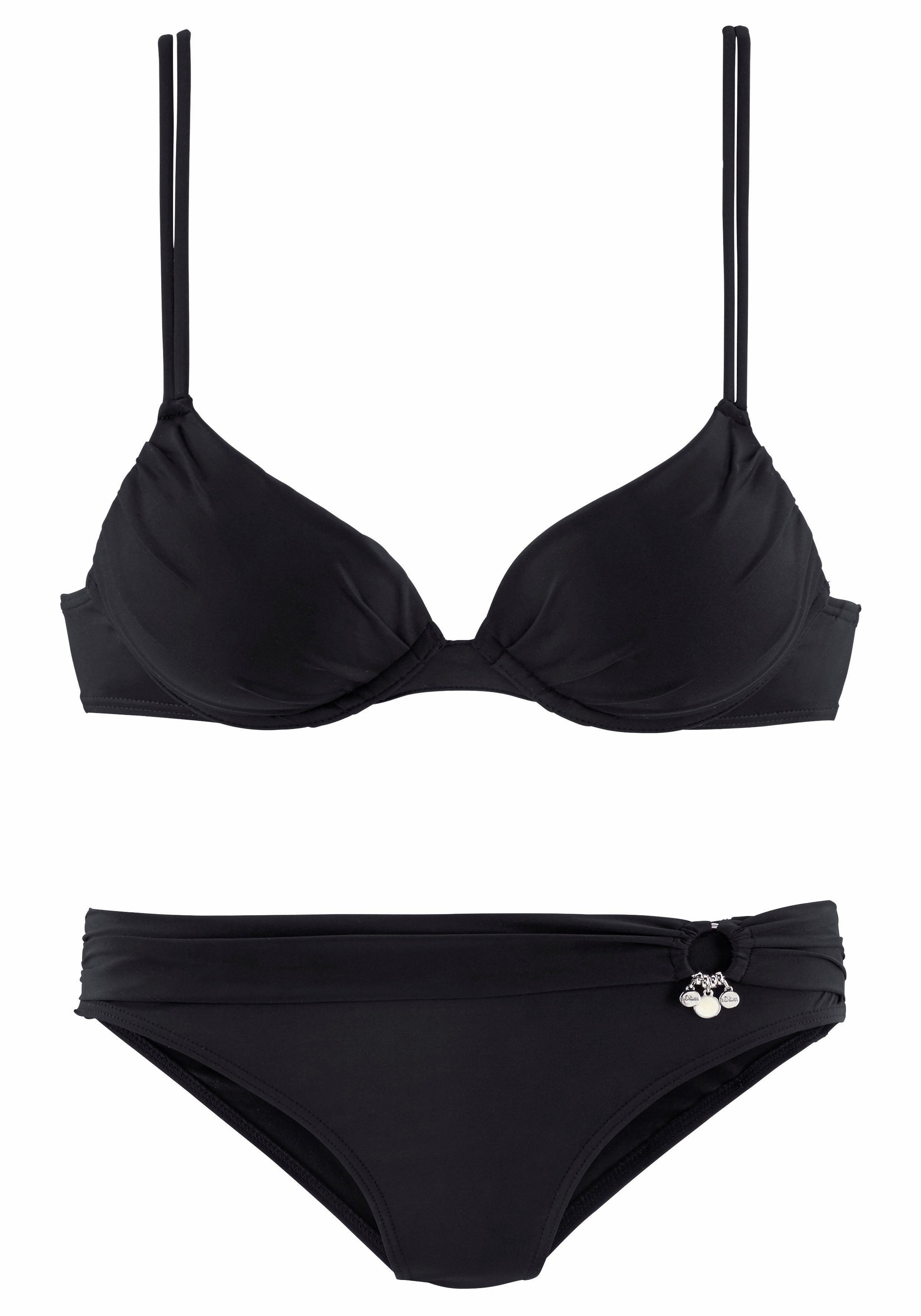 s.Oliver RED LABEL Beachwear Push-up-Bikini mit Zierring an der Hose