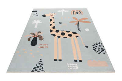 Kinderteppich My Greta 625, Obsession, rechteckig, Höhe: 6 mm, Spielteppich, bedruckt, Giraffe Motiv, waschbar, Kinderzimmer