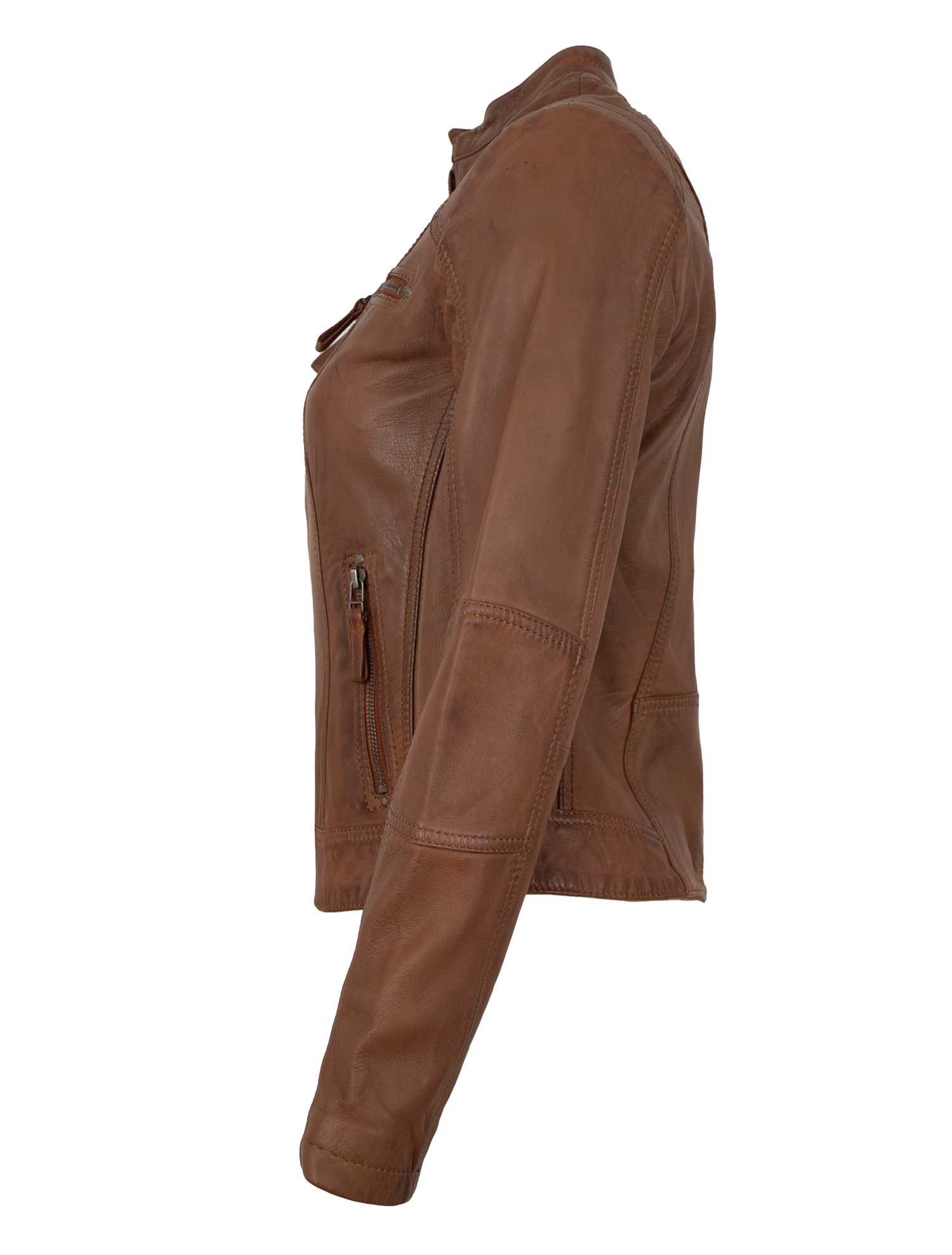 7eleven Lederjacke Toulouse 7eleven - Damen Lederjacke Lammnappa cognac günstig online kaufen