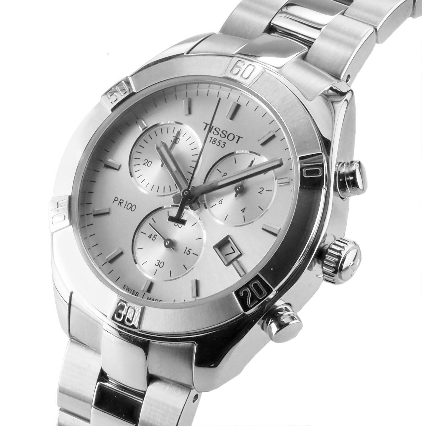 Tissot Chronograph schweizer Herren Uhr 38 mm Ø T1019171103100 Chronograph T-Classic, Saphirglas