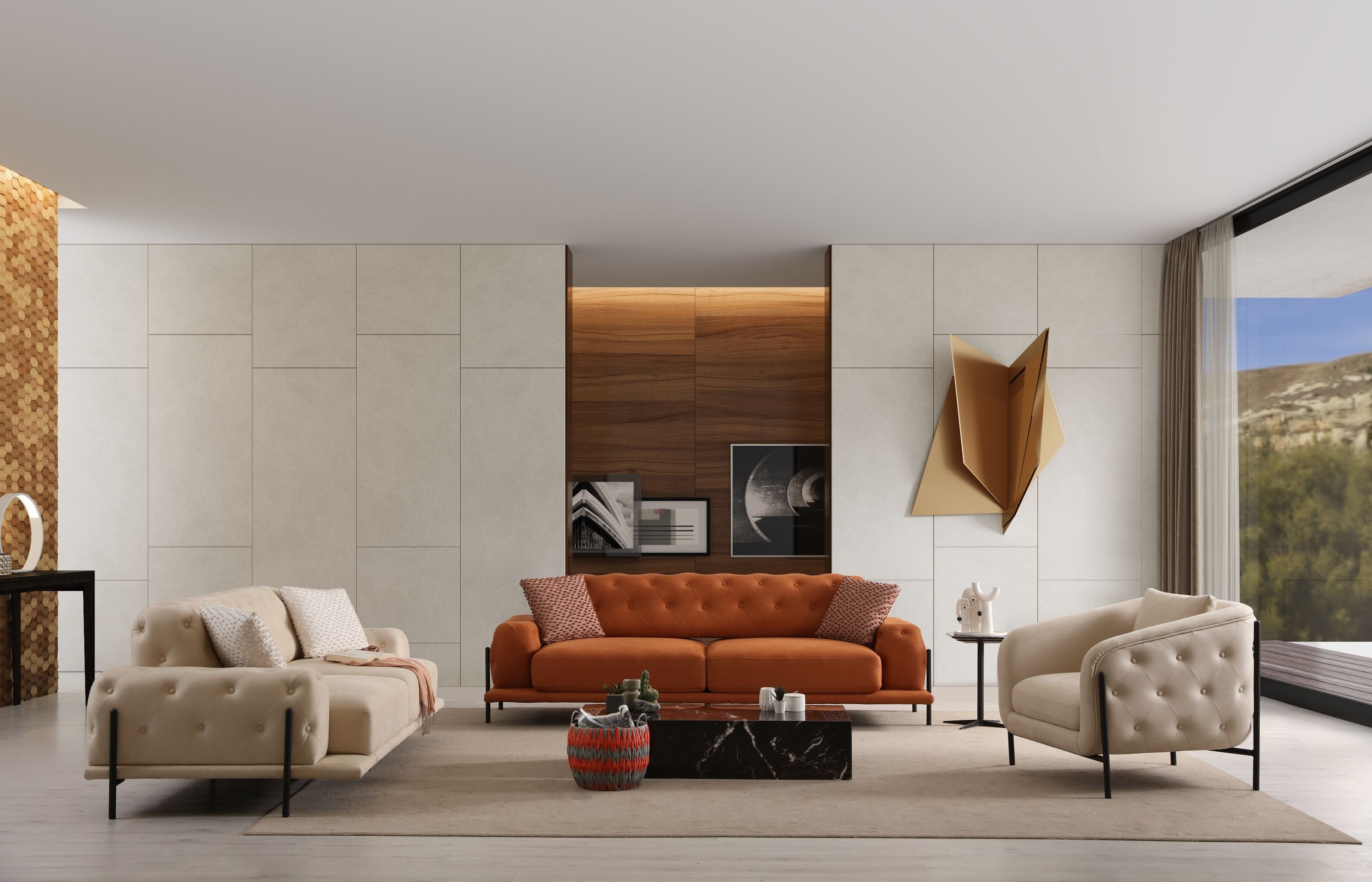 Nobelaa Sofa Sitzgruppe/Sofa Set - Wohnzimmergarnitur "Lilia" 3+3+1