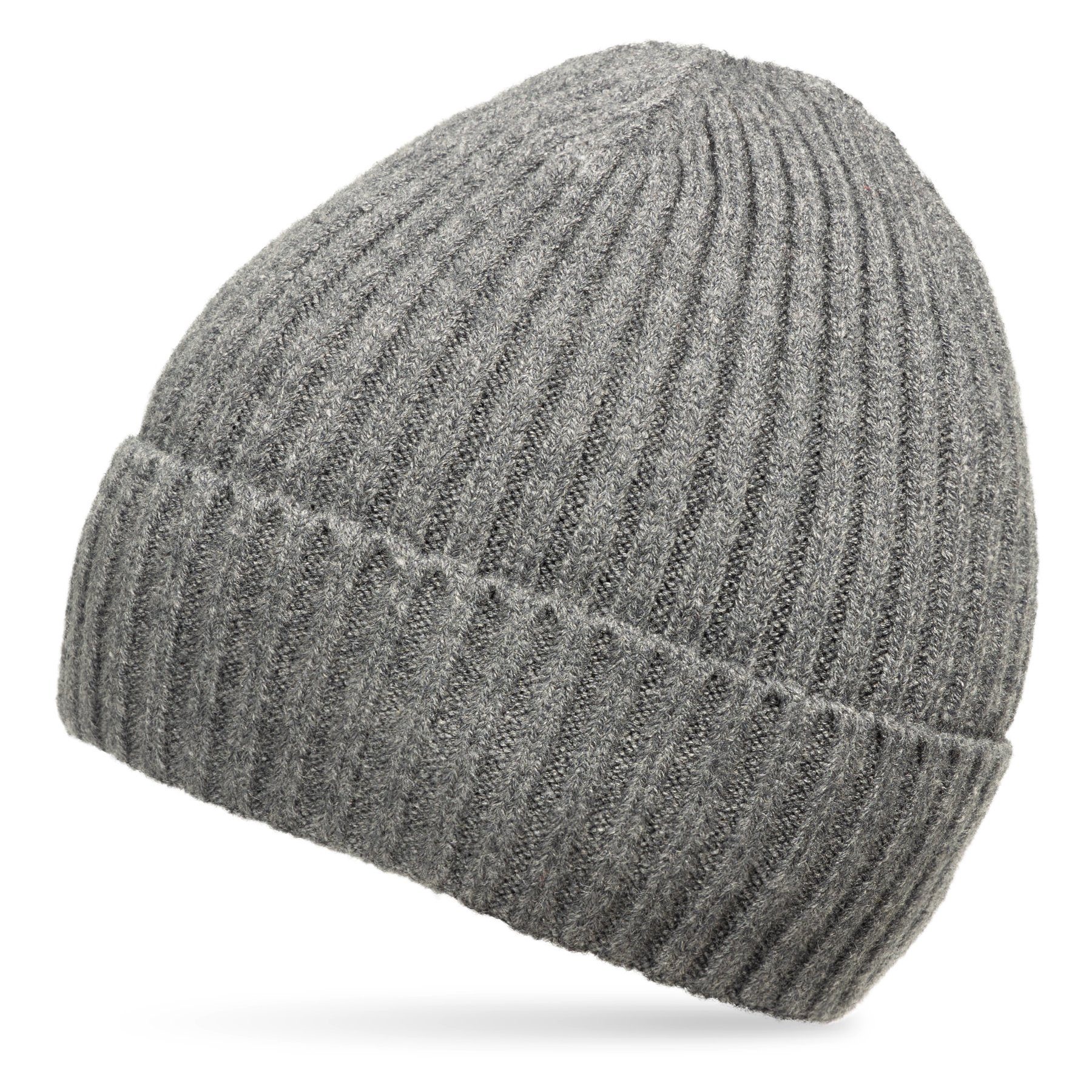 Caspar Beanie MU211 klassische Unisex Beanie Mütze Fischermütze grau