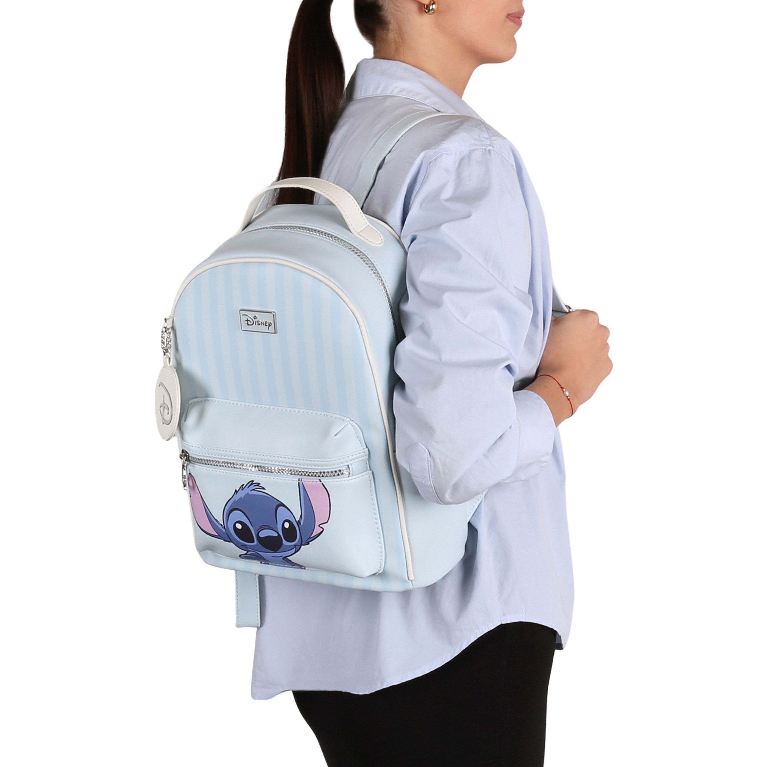 Disney Cityrucksack DISNEY Stitch Damen Rucksack Kunstleder geräumig 24 × 10 × 34 cm
