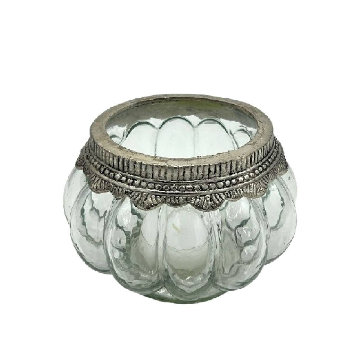 Exner GmbH Garten- & Wohnaccessoires Windlicht Vintage Glas mit Metallrand günstig online kaufen