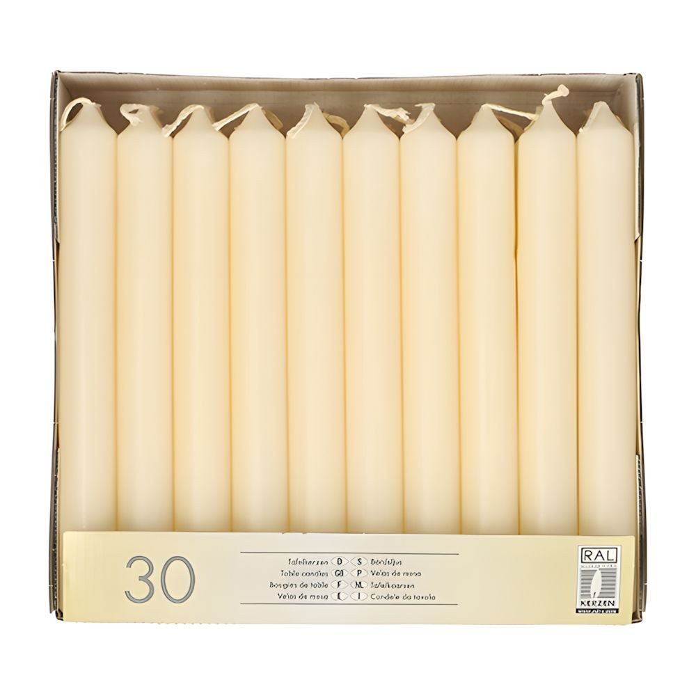 PAPSTAR Tafelkerze Tafelkerzen Ø 2,1 cm, 19,6 cm creme 30 Stk