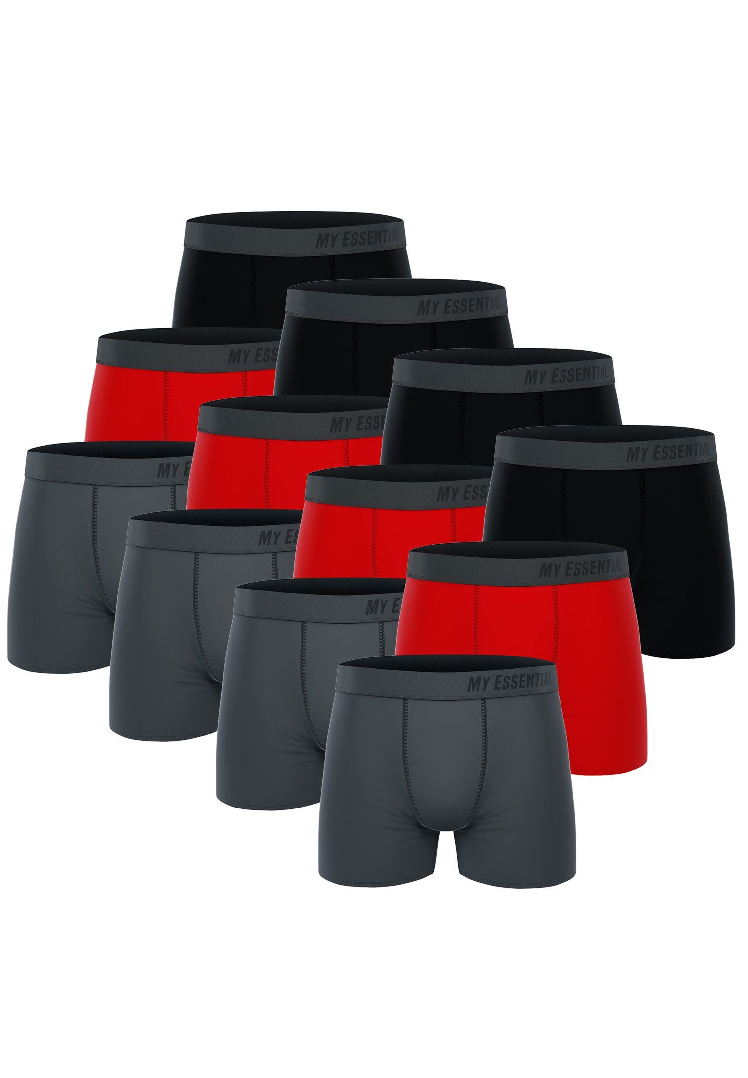 My Essential Clothing Boxershorts My Essential 12 Pack Boxers Cotton Bio (Spar-Pack, 12-St., 12er-Pack) Red