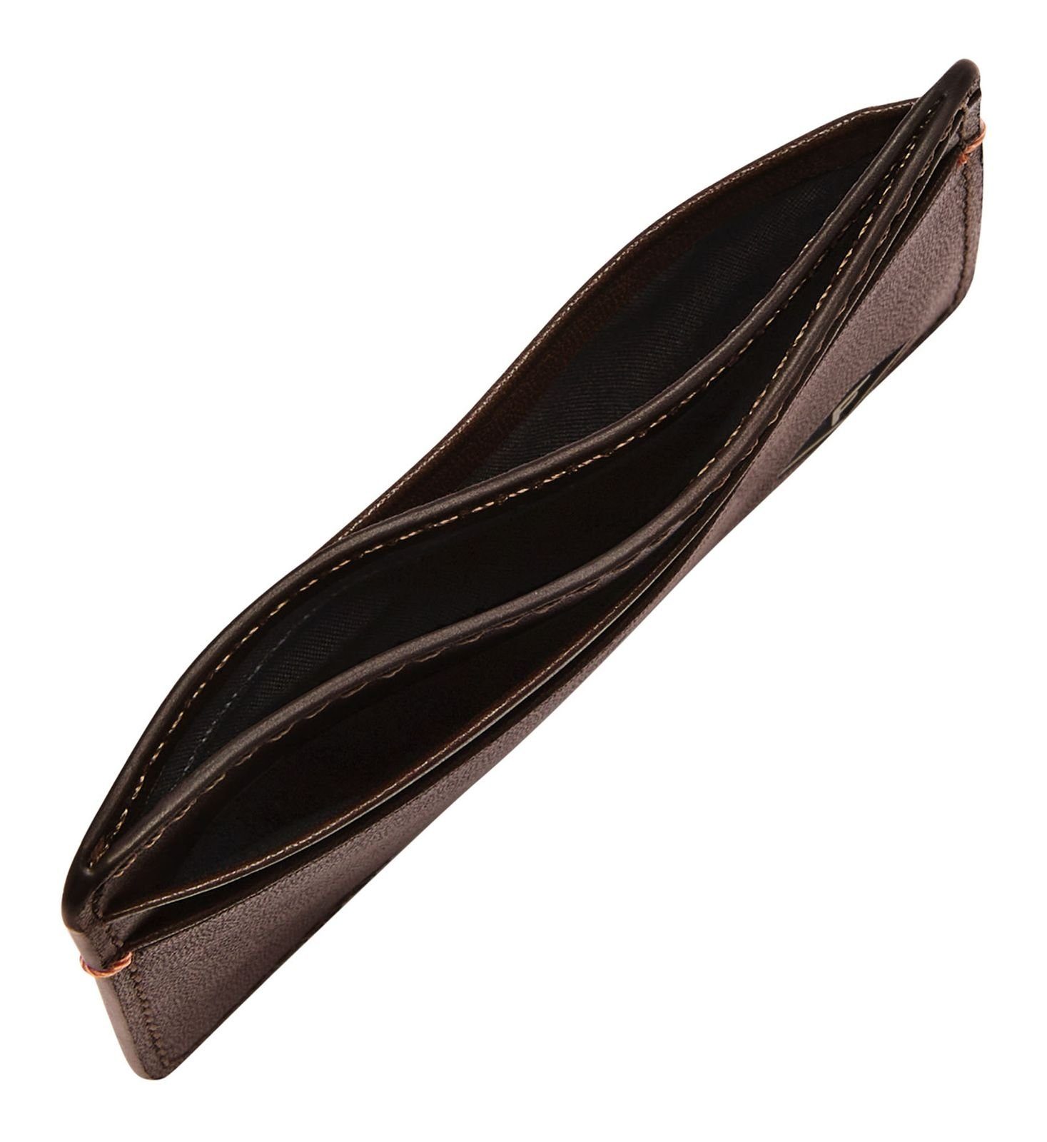 Fossil Kartenetui Bronson, aus echtem Rindsleder