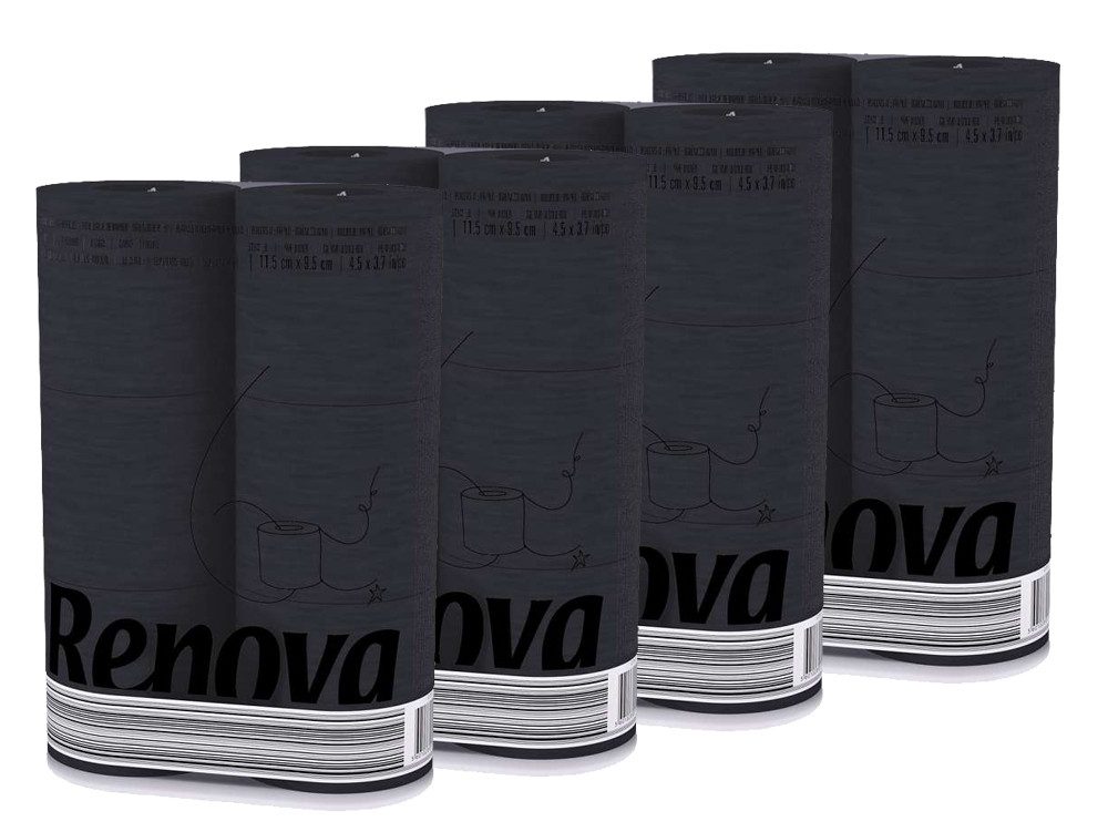 Renova Toilettenpapier Black Label (Packung 24-St), 3-lagig, parfümiert