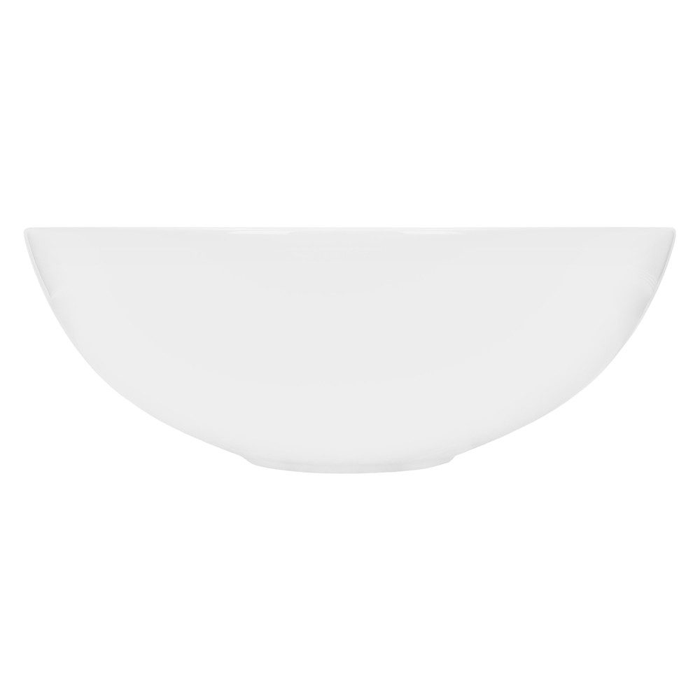 LuxeBath Waschbecken Aufsatzwaschbecken aus Keramik Waschtisch für Badezimmer und Gäste-WC, Aufsatzwaschtisch Handwaschbecken Ø 400 x 147 mm Rund Spülbecken